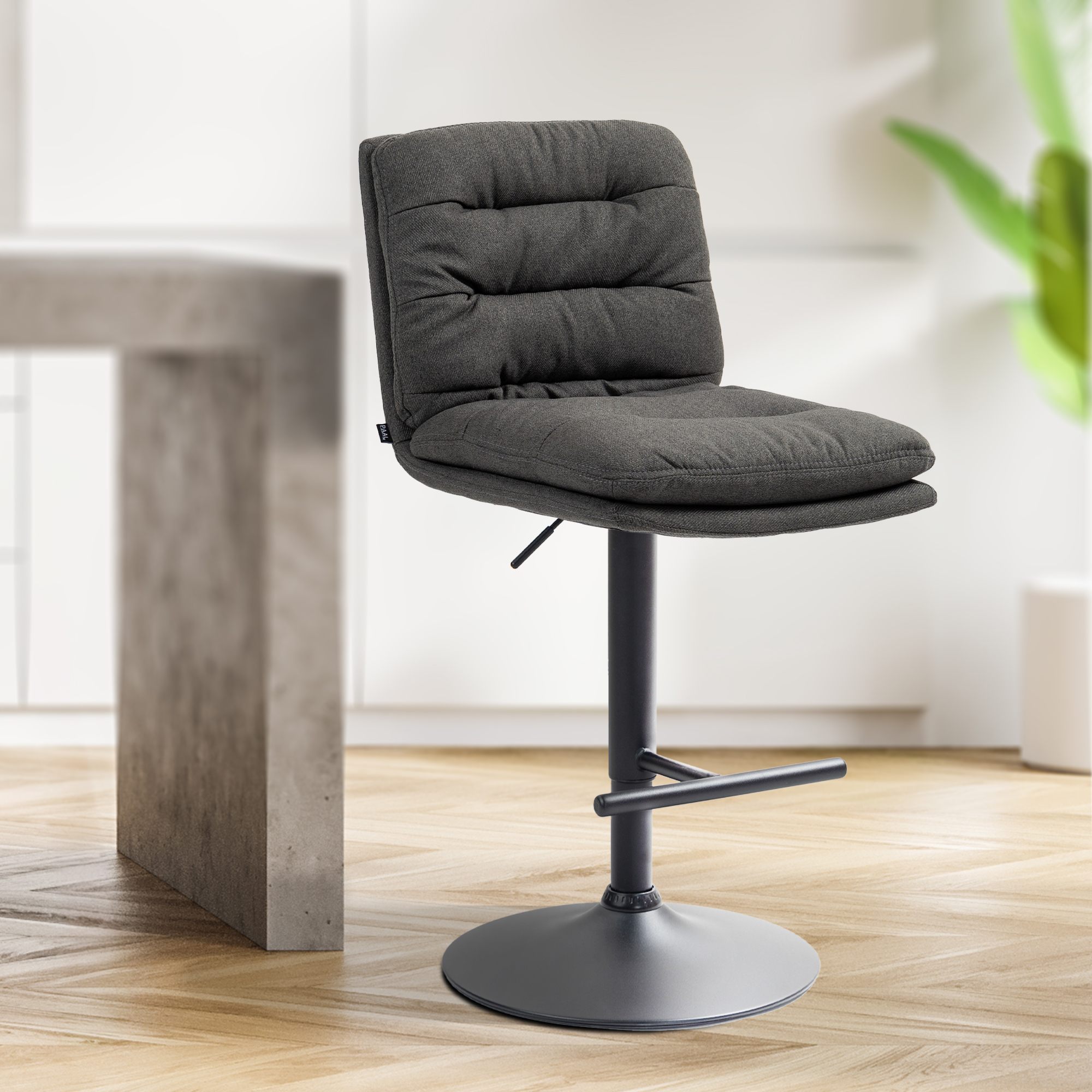 Barhocker Damar Stoff schwarz, dunkelgrau