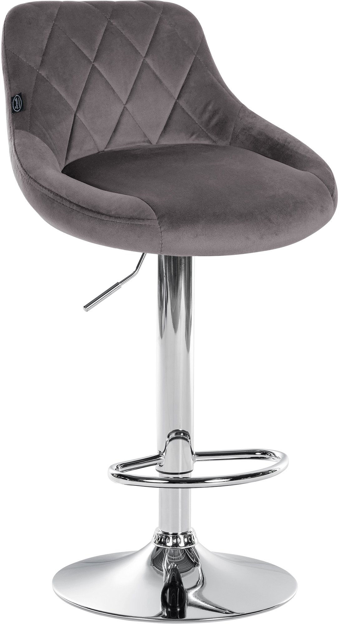 Barhocker Lazio Samt chrom, grau