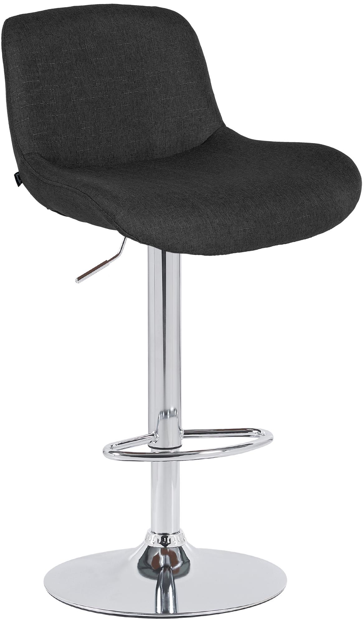 Barhocker Solon Chrom Stoff, schwarz