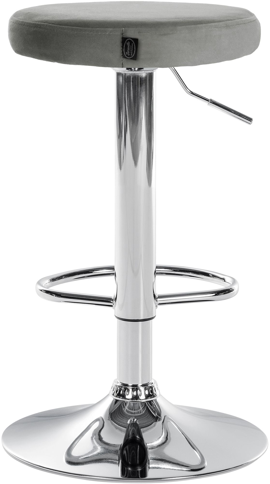 2er Set Barhocker Ponte Samt chrom, grau