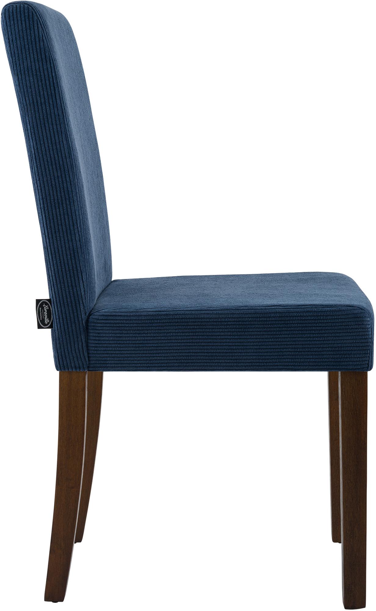 2er Set Esszimmerstuhl Ina Cord antik dunkel, blau