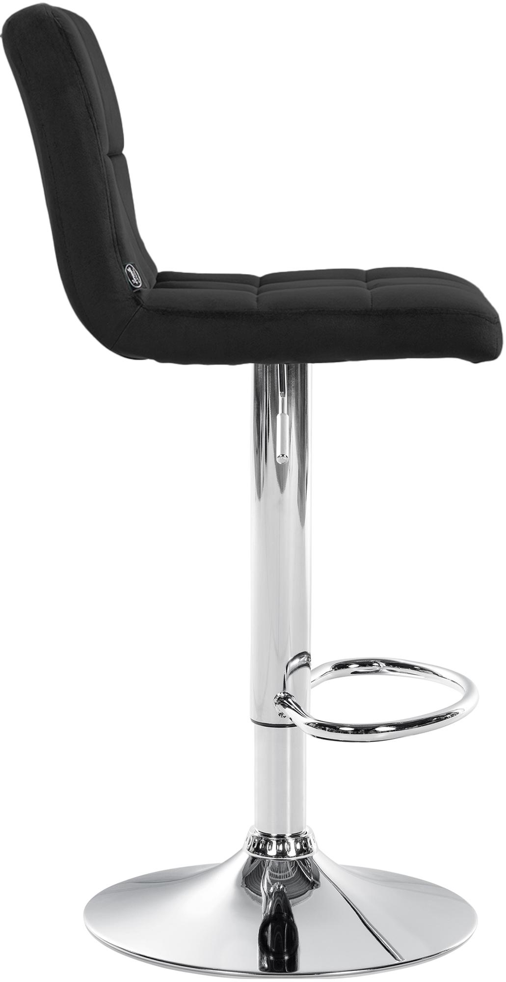 Barhocker Peru Samt chrom, schwarz