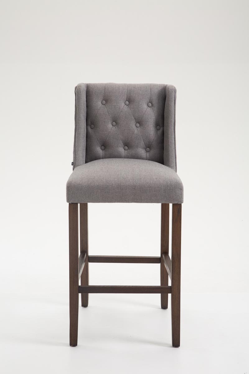Barhocker Cassandra Stoff Antik-dunkel, hellgrau