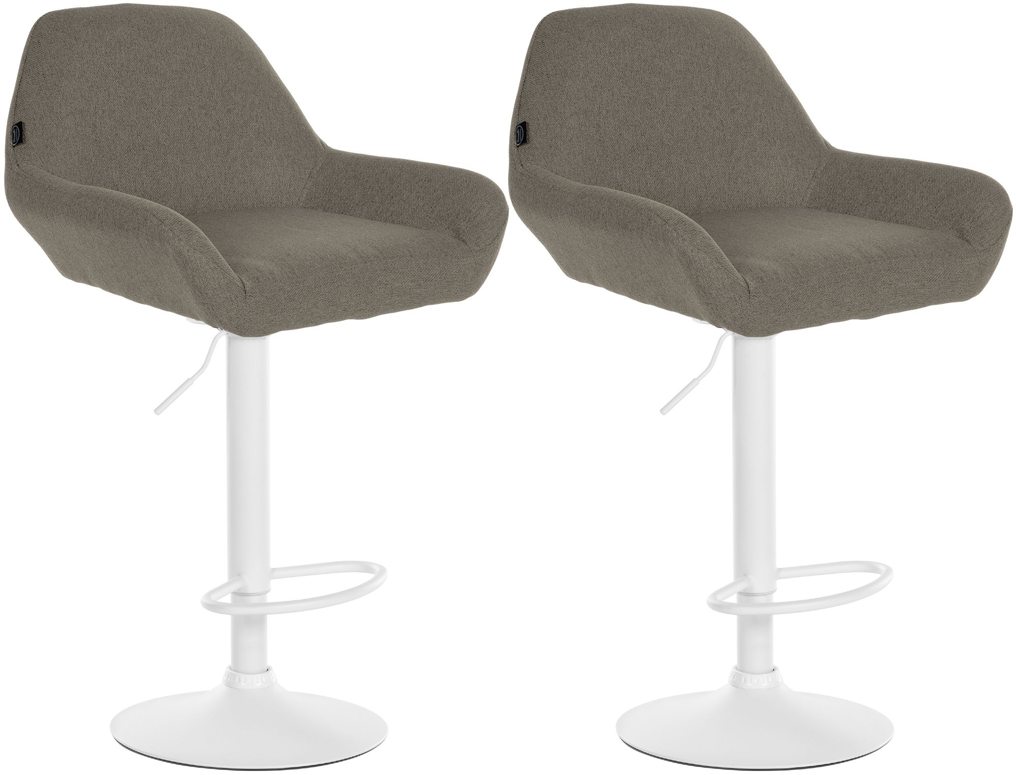 2er Set Barhocker Braga Stoff weiß, taupe