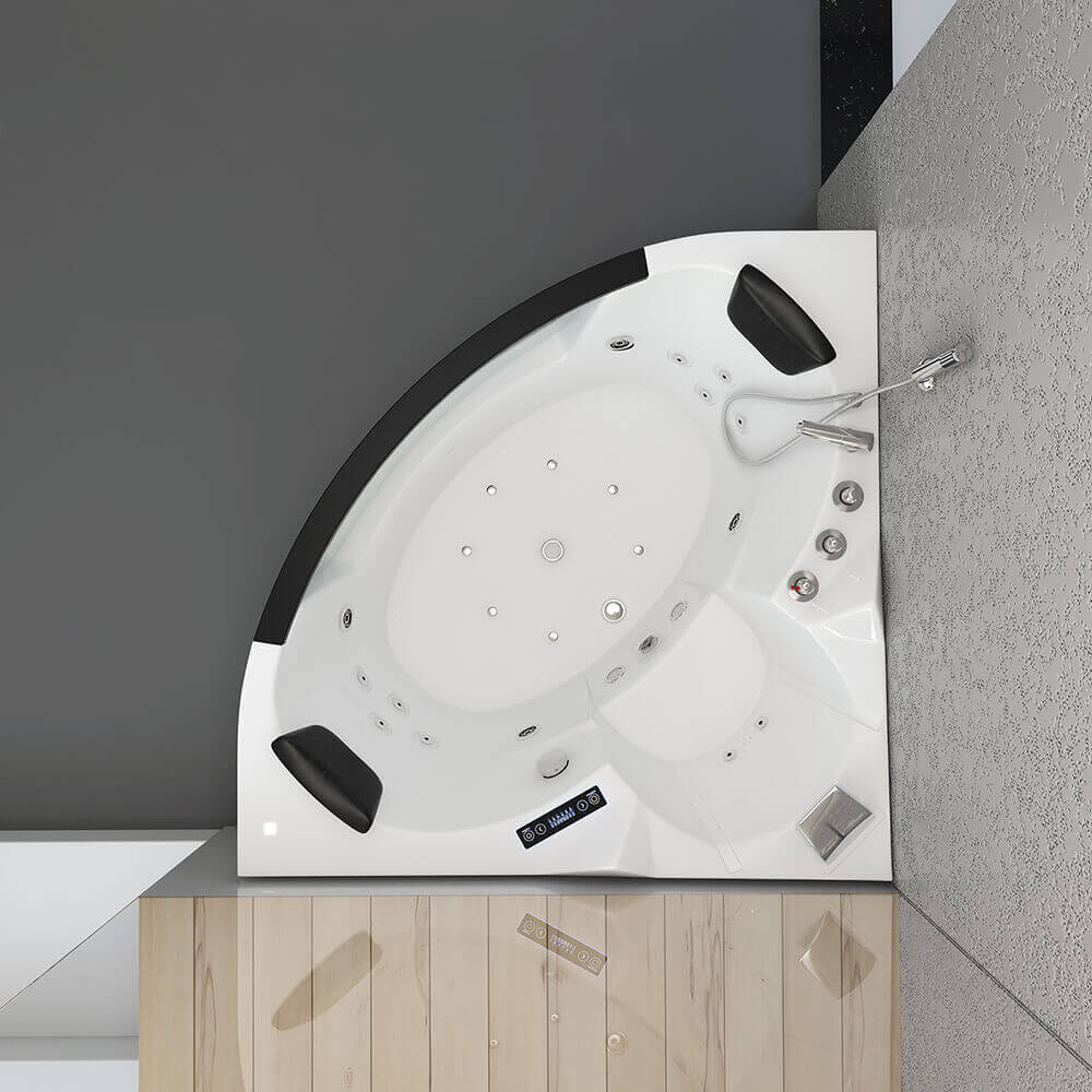 Whirlpool Badewanne mit Lichttherapie LAGUNA L KOMPAKT - 140 x 140 cm