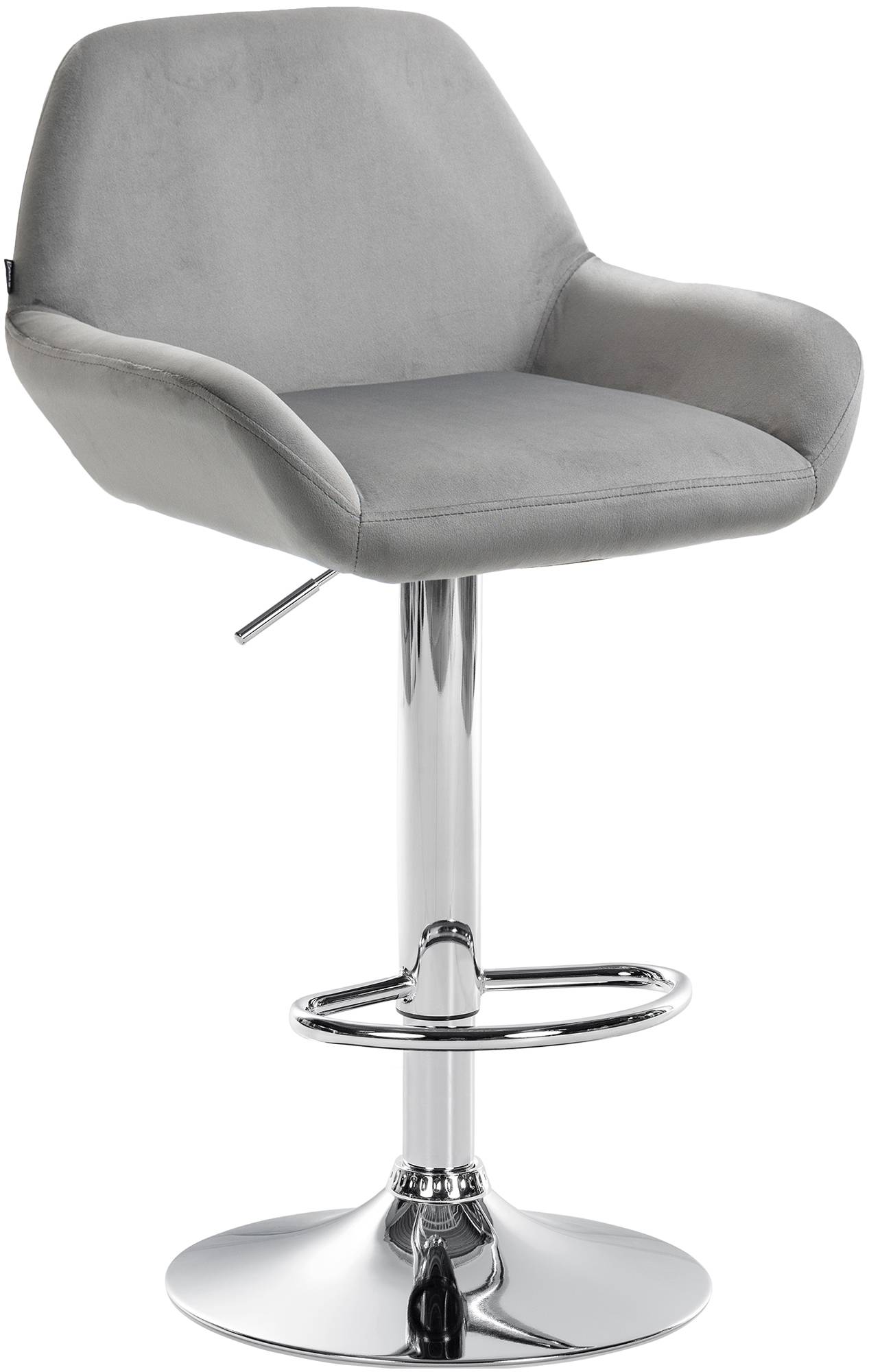 Barhocker Braga Samt chrom, grau