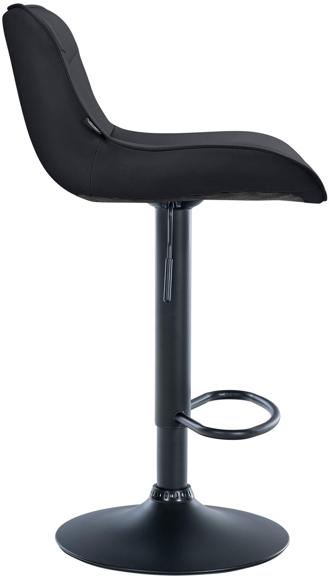 Barhocker Vonore Kunstleder schwarz, schwarz