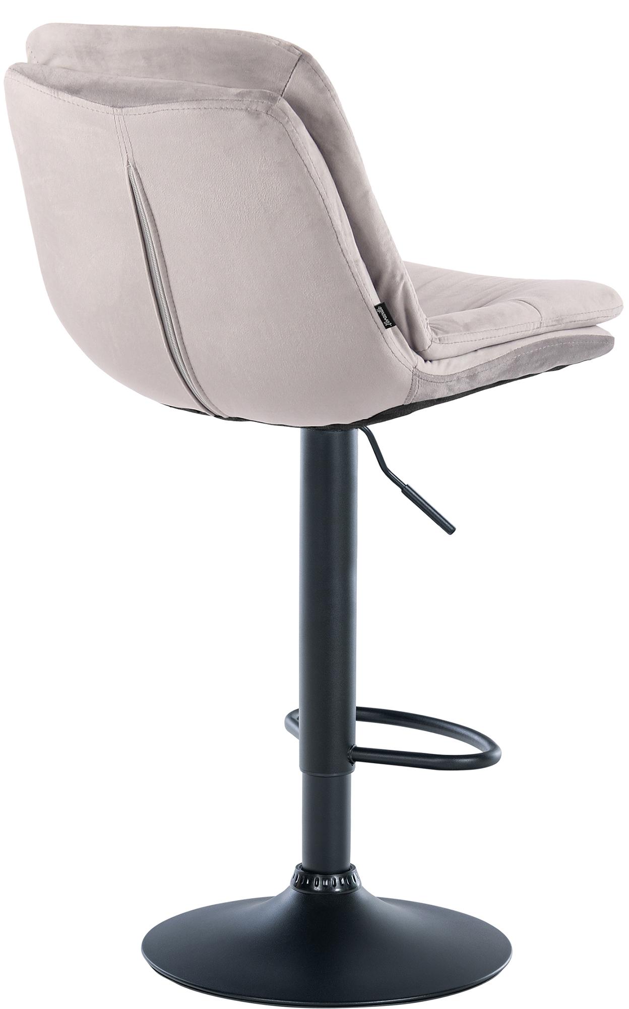 Barhocker Laurel Samt schwarz, grau