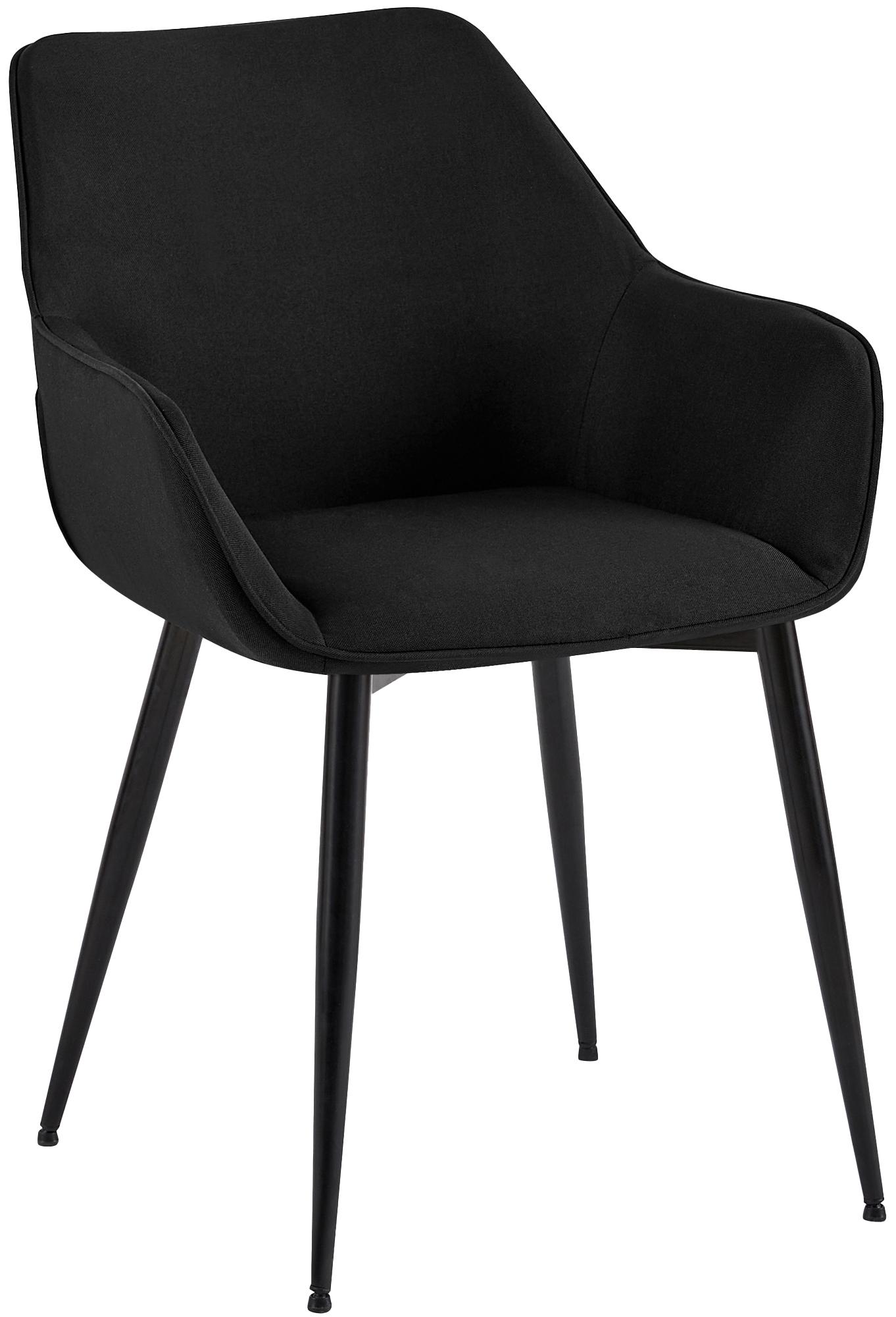 Esszimmerstuhl Vessa Stoff, schwarz
