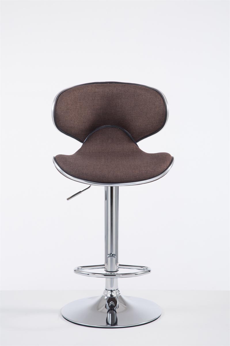 Barhocker Las Vegas V2 Stoff chrom, braun