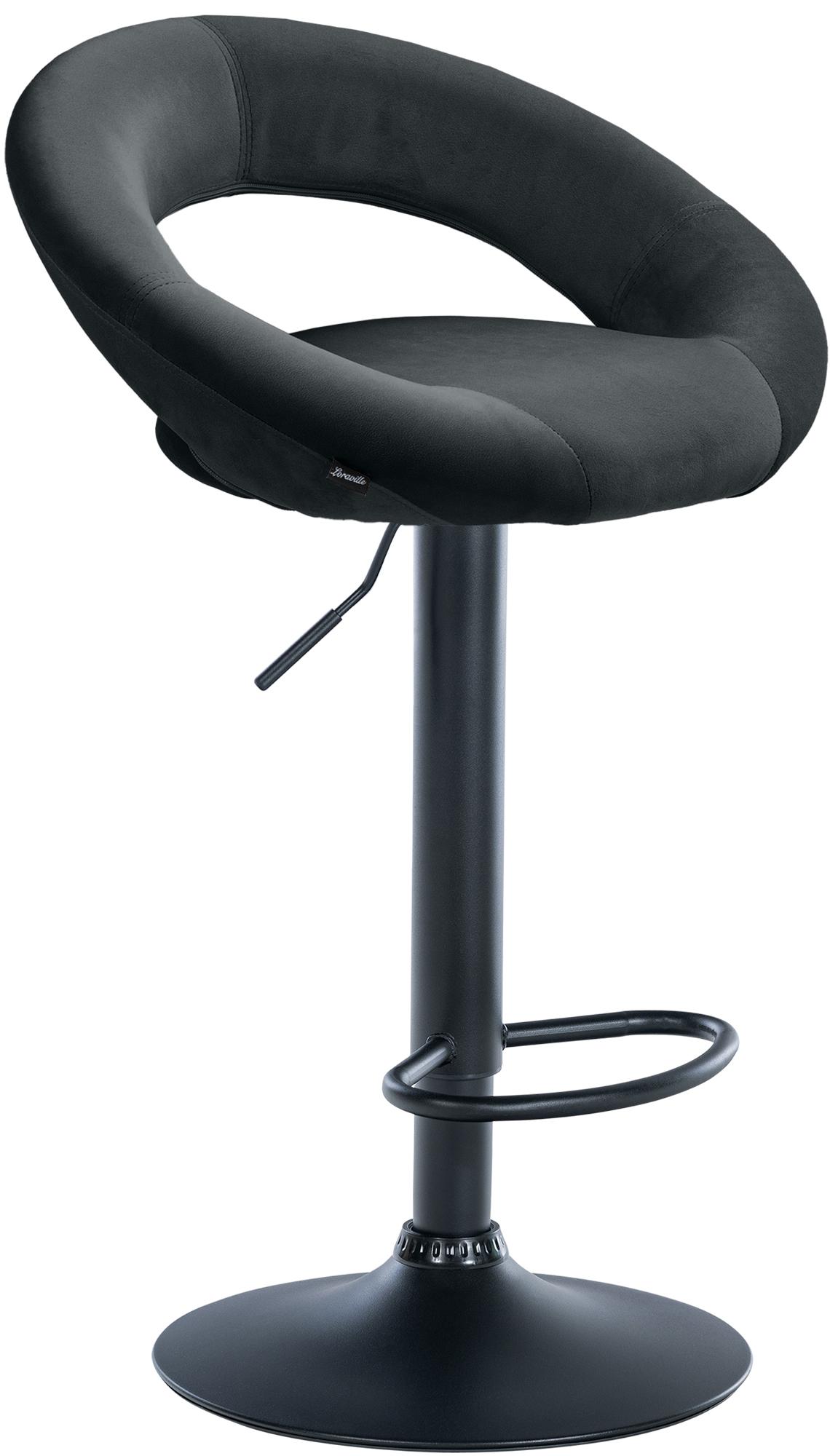 Barhocker Olinda Samt schwarz, schwarz