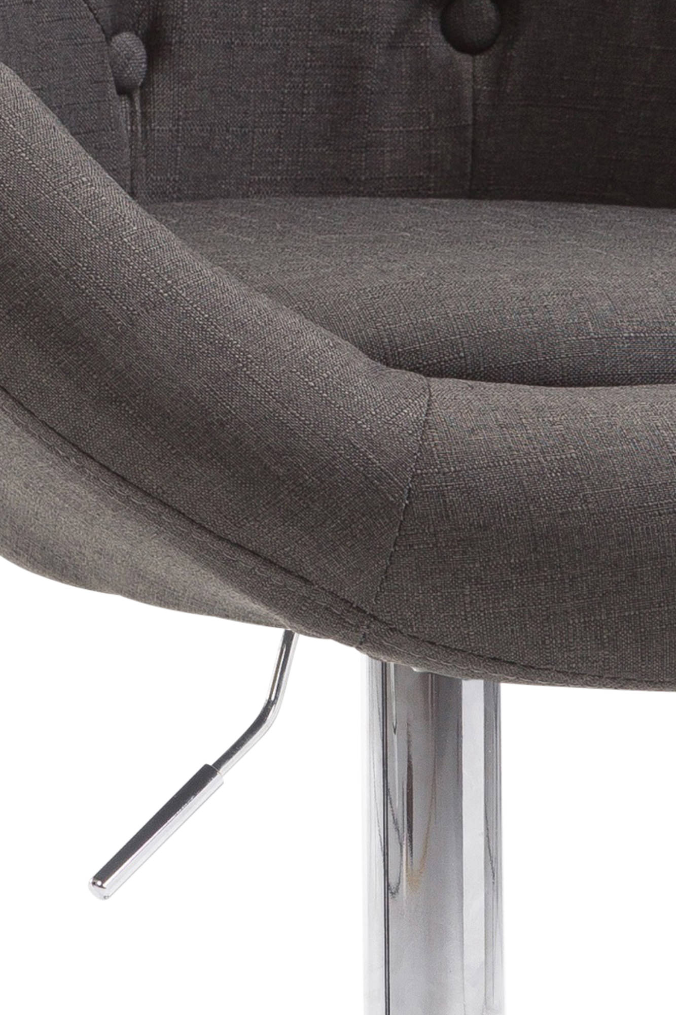 Barhocker London V2 Stoff chrom, dunkelgrau