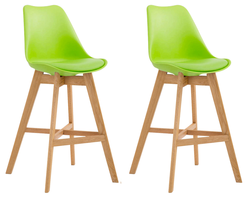 2er Set Barhocker Cannes Kunststoff natura, grün