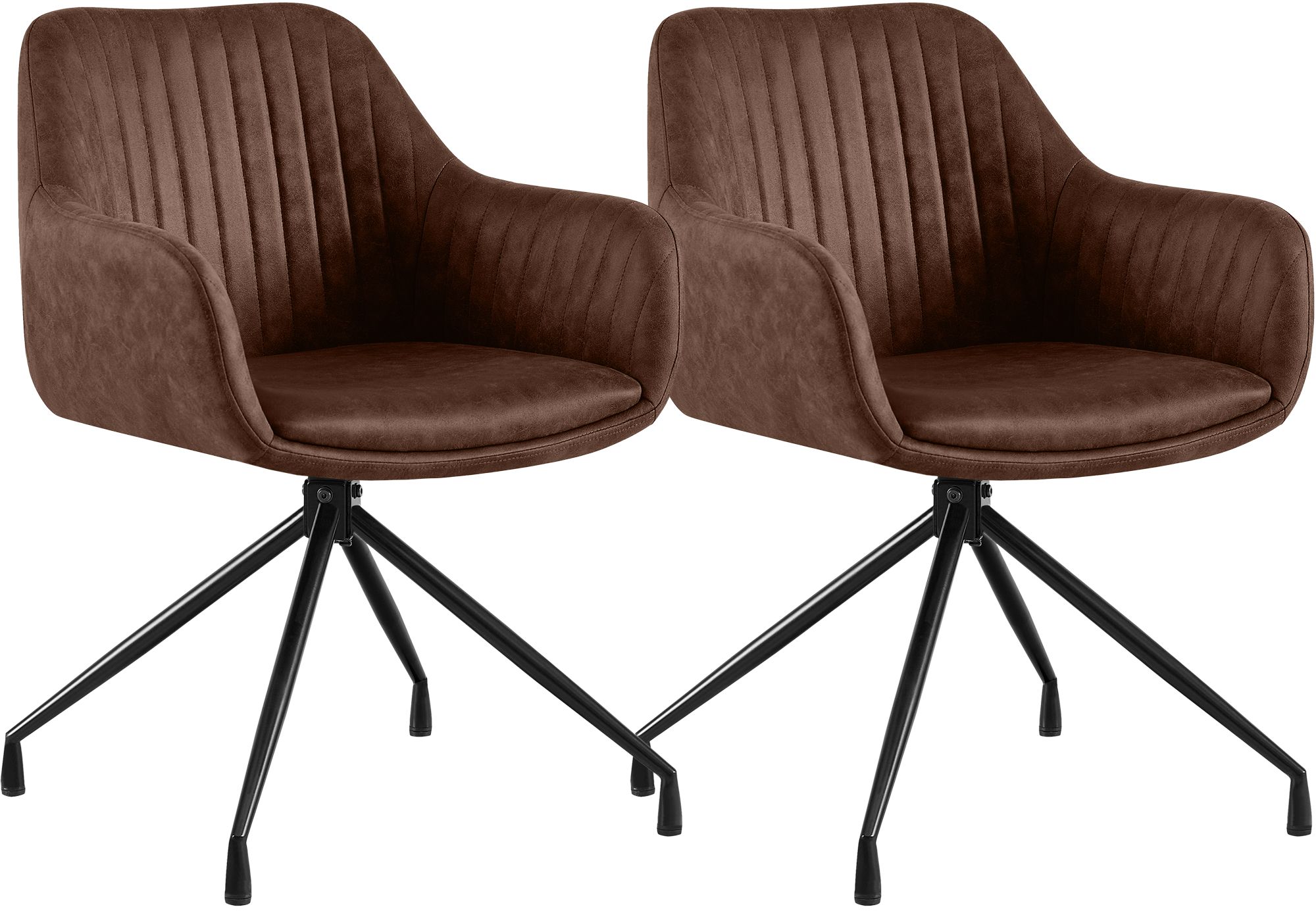 2er Set Esszimmerstuhl Welby Vintage, dunkelbraun