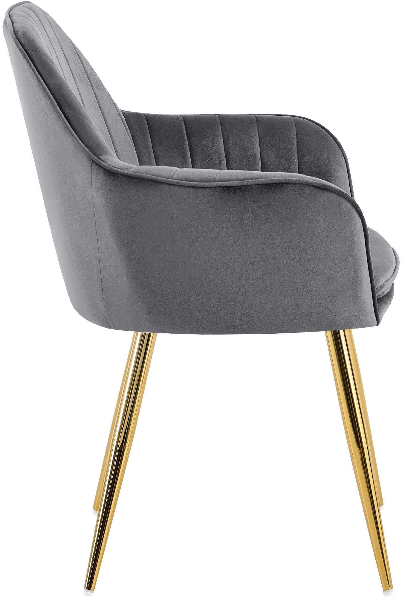 Esszimmerstuhl Cheryl Samt gold, dunkelgrau
