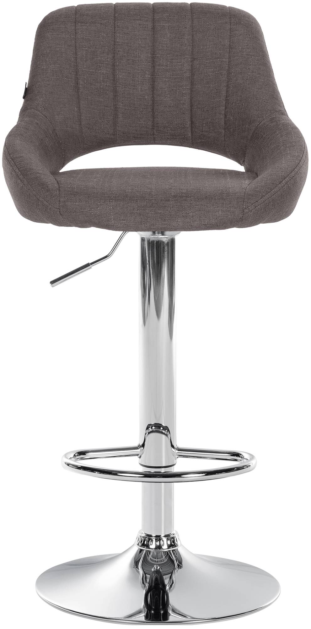 Barhocker Milet Stoff chrom, dunkelgrau