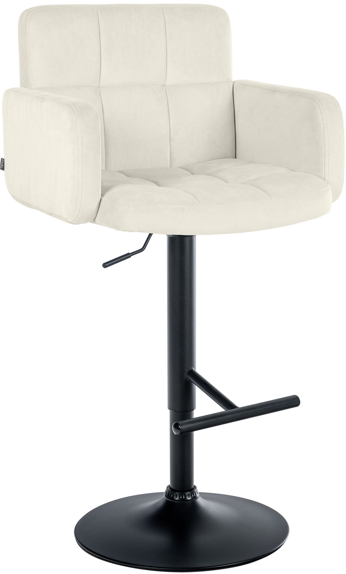Barhocker Los Angeles Samt schwarz, creme