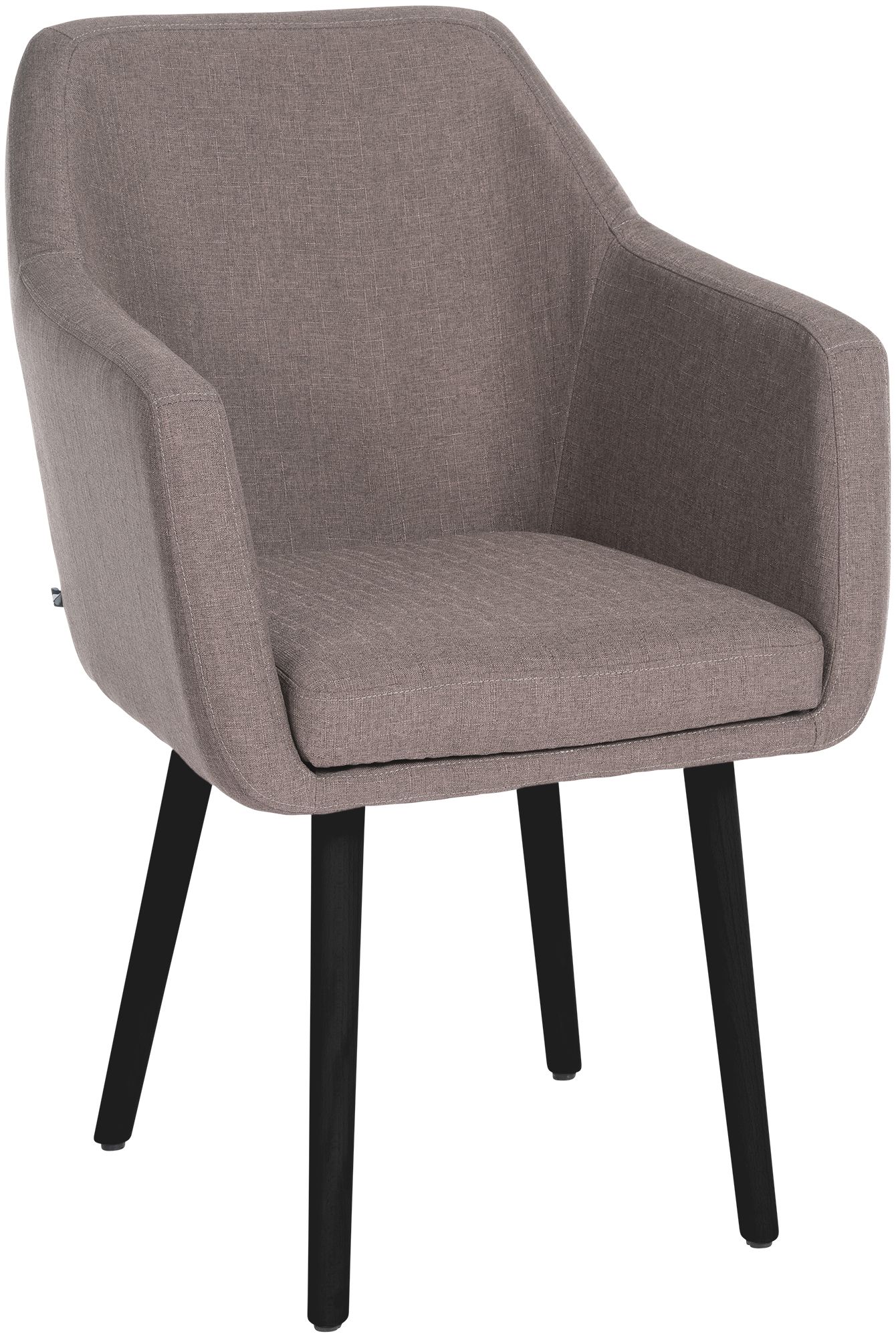 Besucherstuhl Utrecht Stoff schwarz, taupe