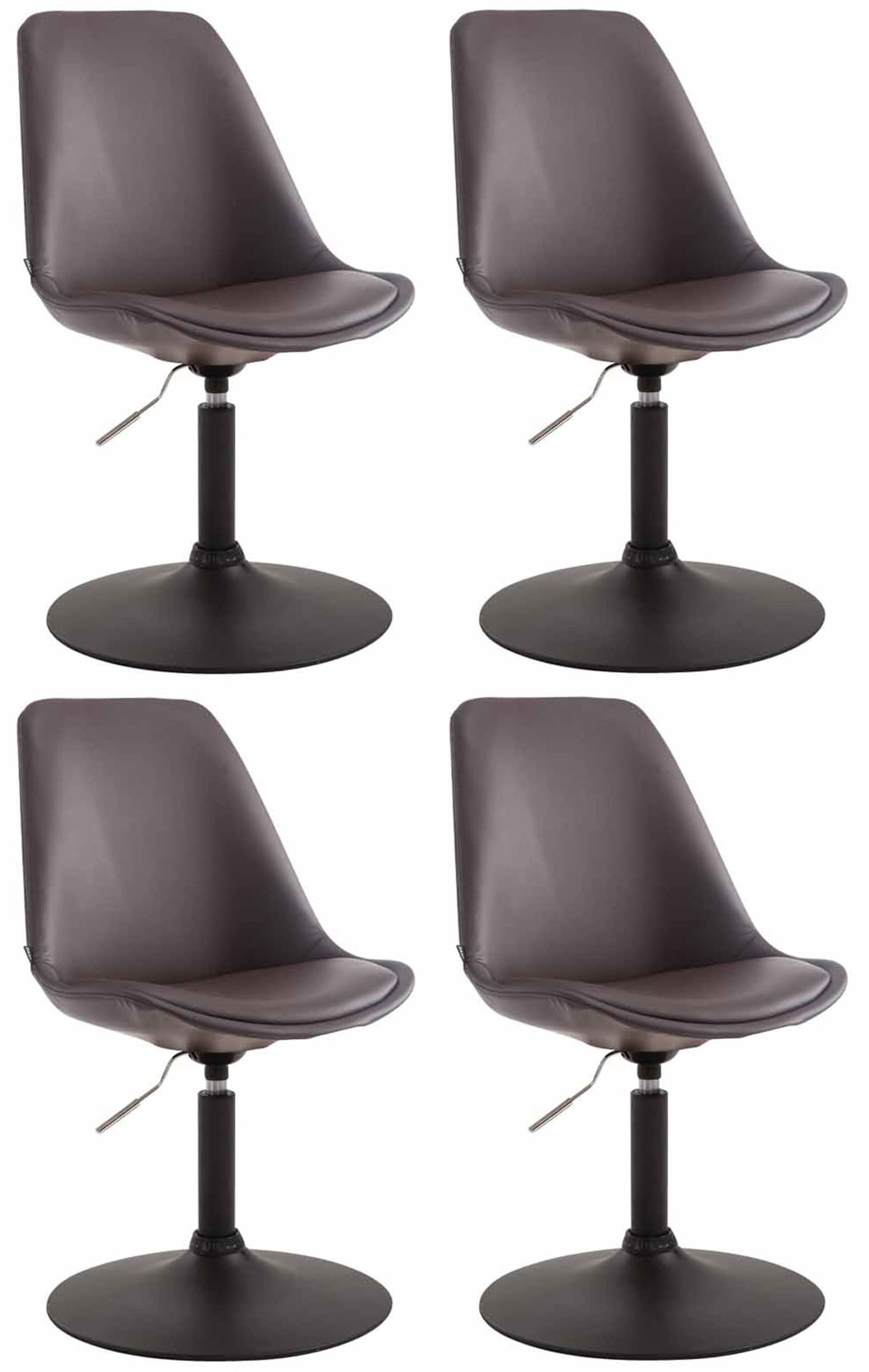 4er Set Esszimmerstühle Maverick B Kunstleder, braun