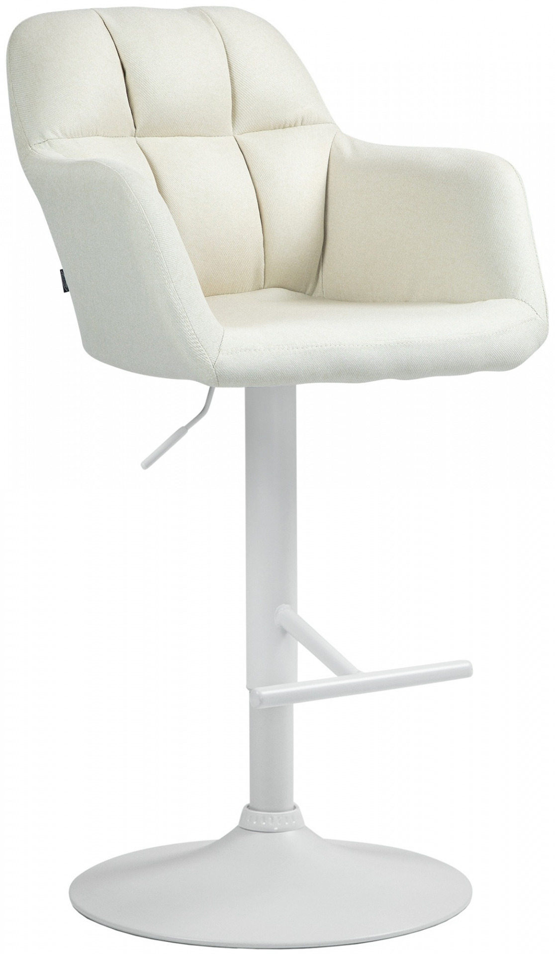 Barhocker Natoma Stoff weiß, creme