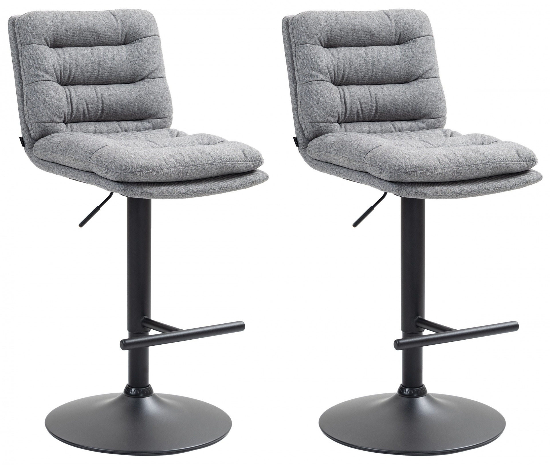 2er Set Barhocker Damar Stoff schwarz, grau