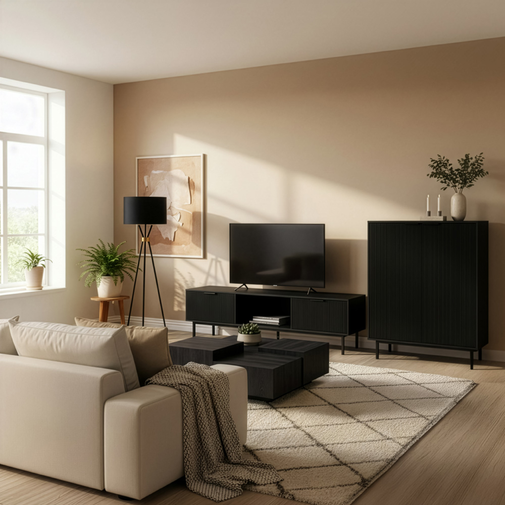 Sideboard NYLA Schwarz - 154 x 73 cm