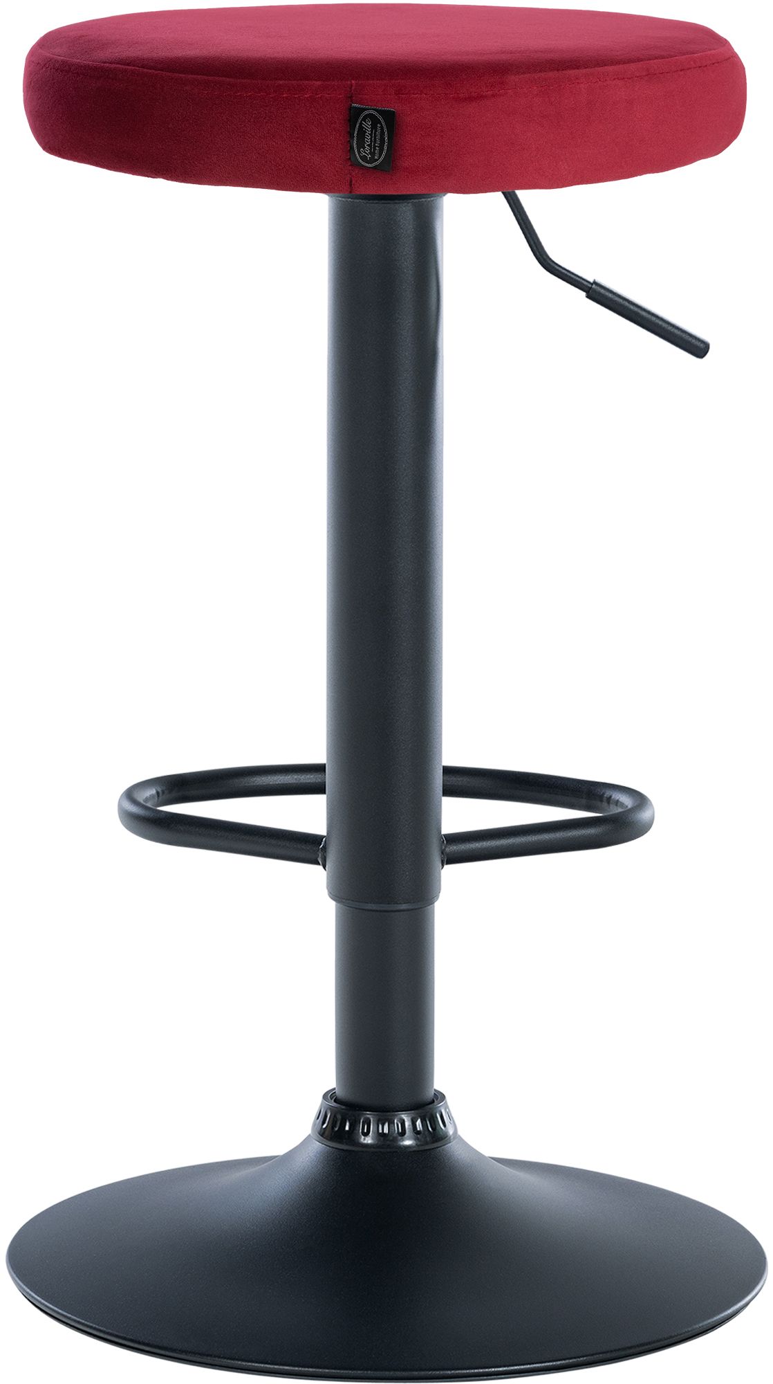 2er Set Barhocker Ponte Samt schwarz, rot
