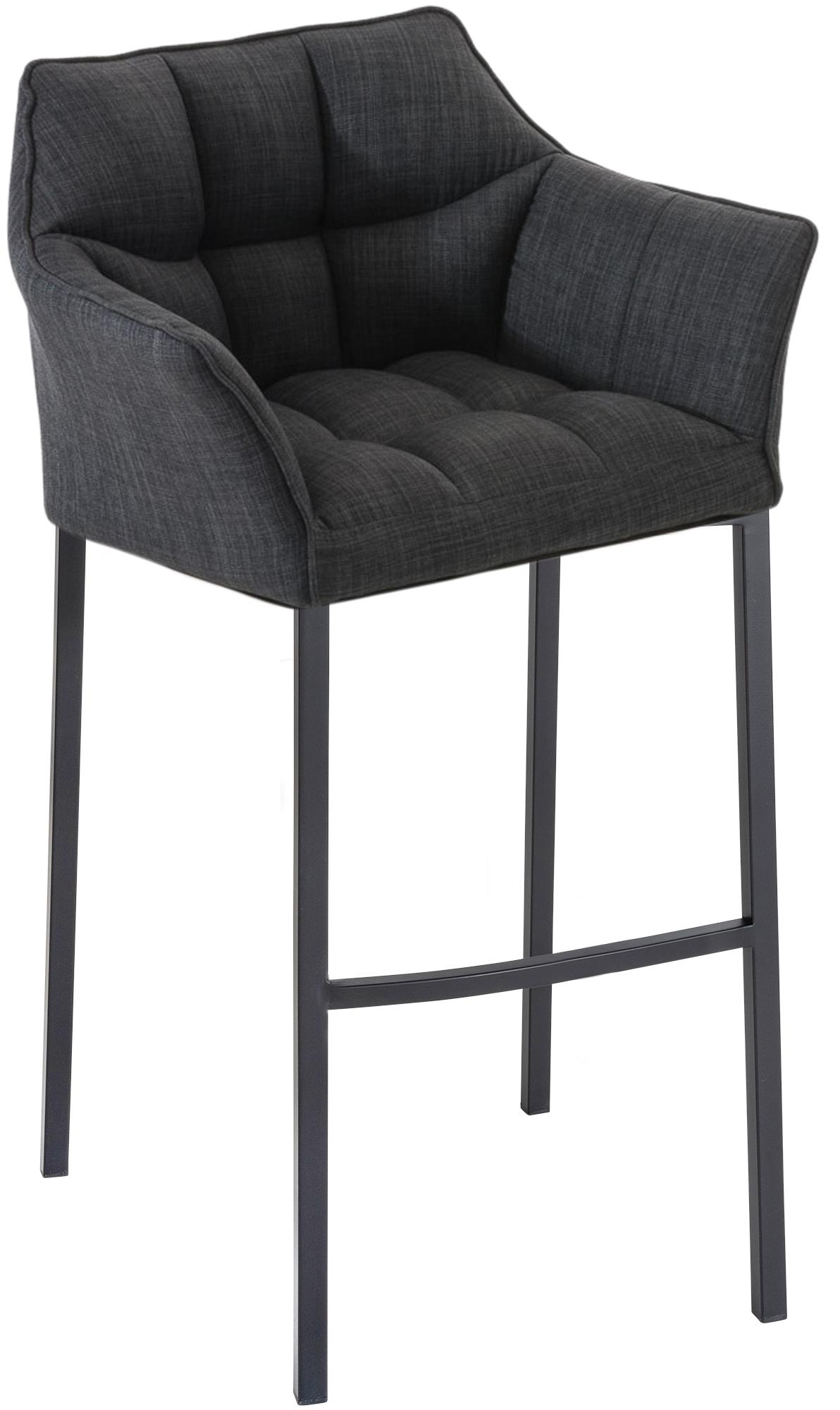 Barhocker Damaso B Stoff mit 4-Fuß Gestell, dunkelgrau