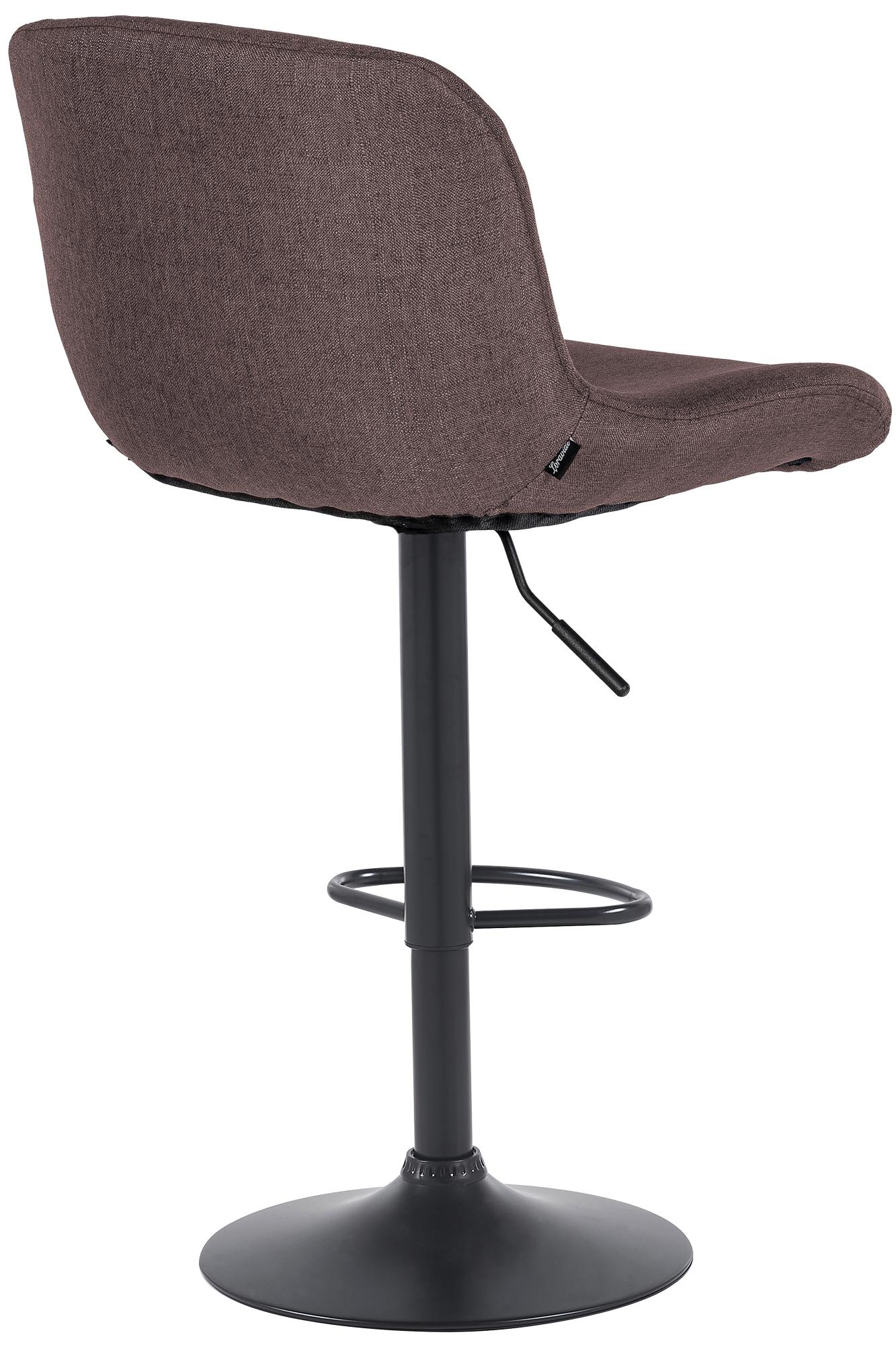 Barhocker Solon Schwarz Stoff, dunkelbraun