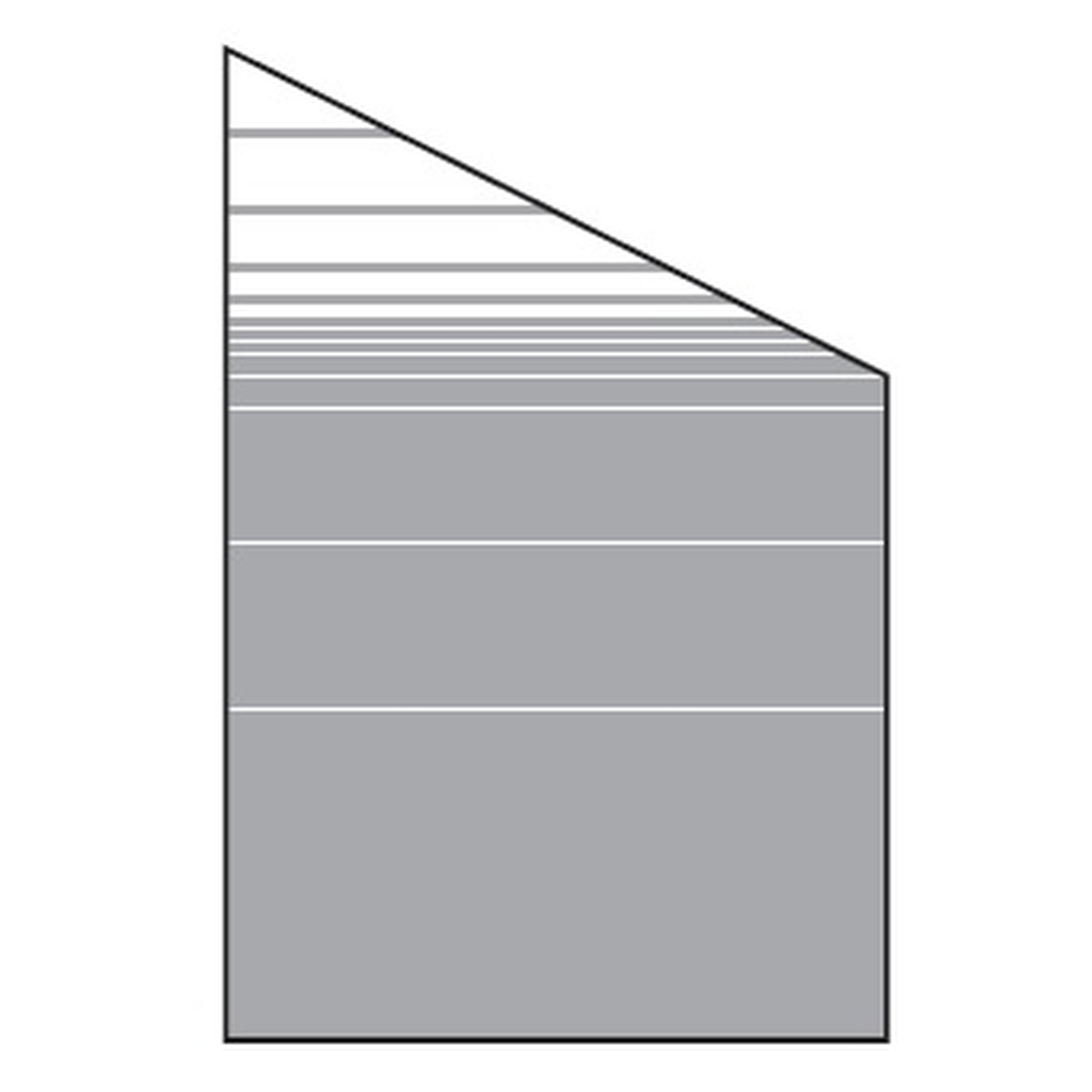 VETRO Glasscheibe ECKE rechts, B 1200 x H 1800/1200 mm, Streifen-Dekor 81, satiniert