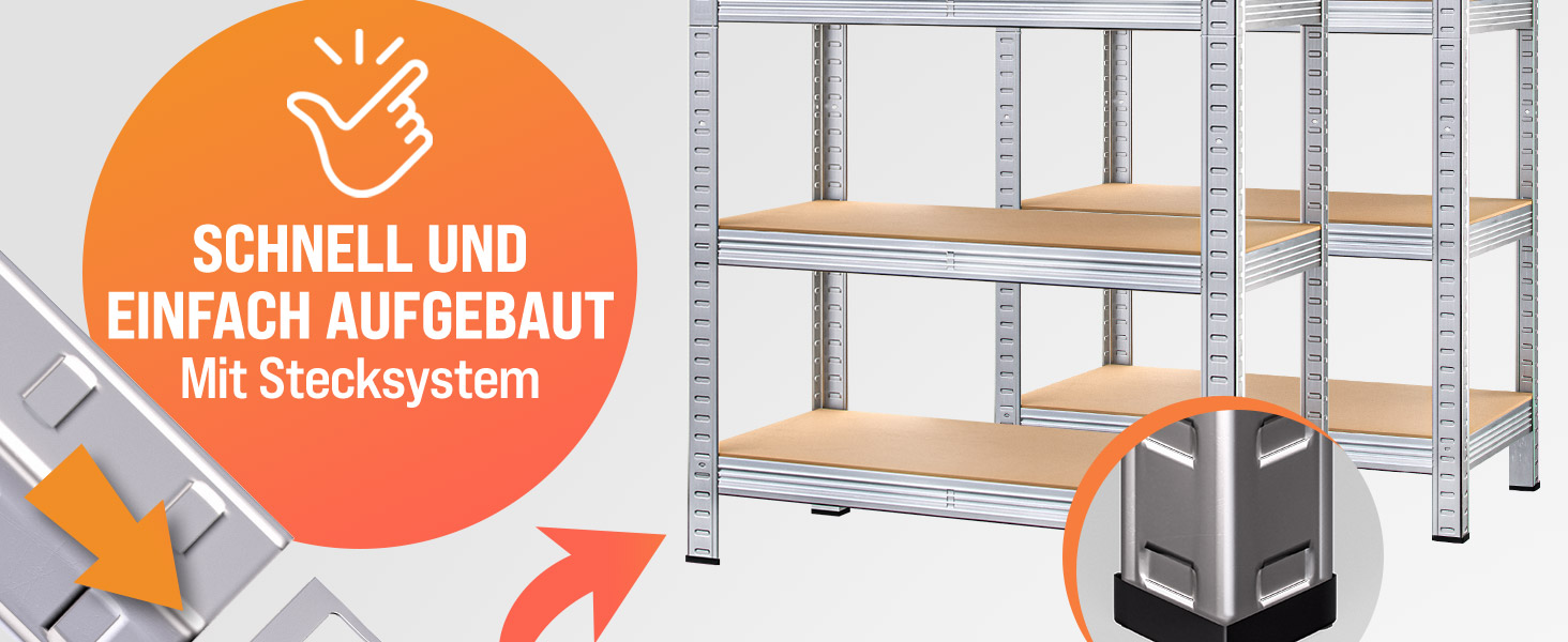Schwerlastregal 2er-Set 180x90x40cm verzinkt je 875kg