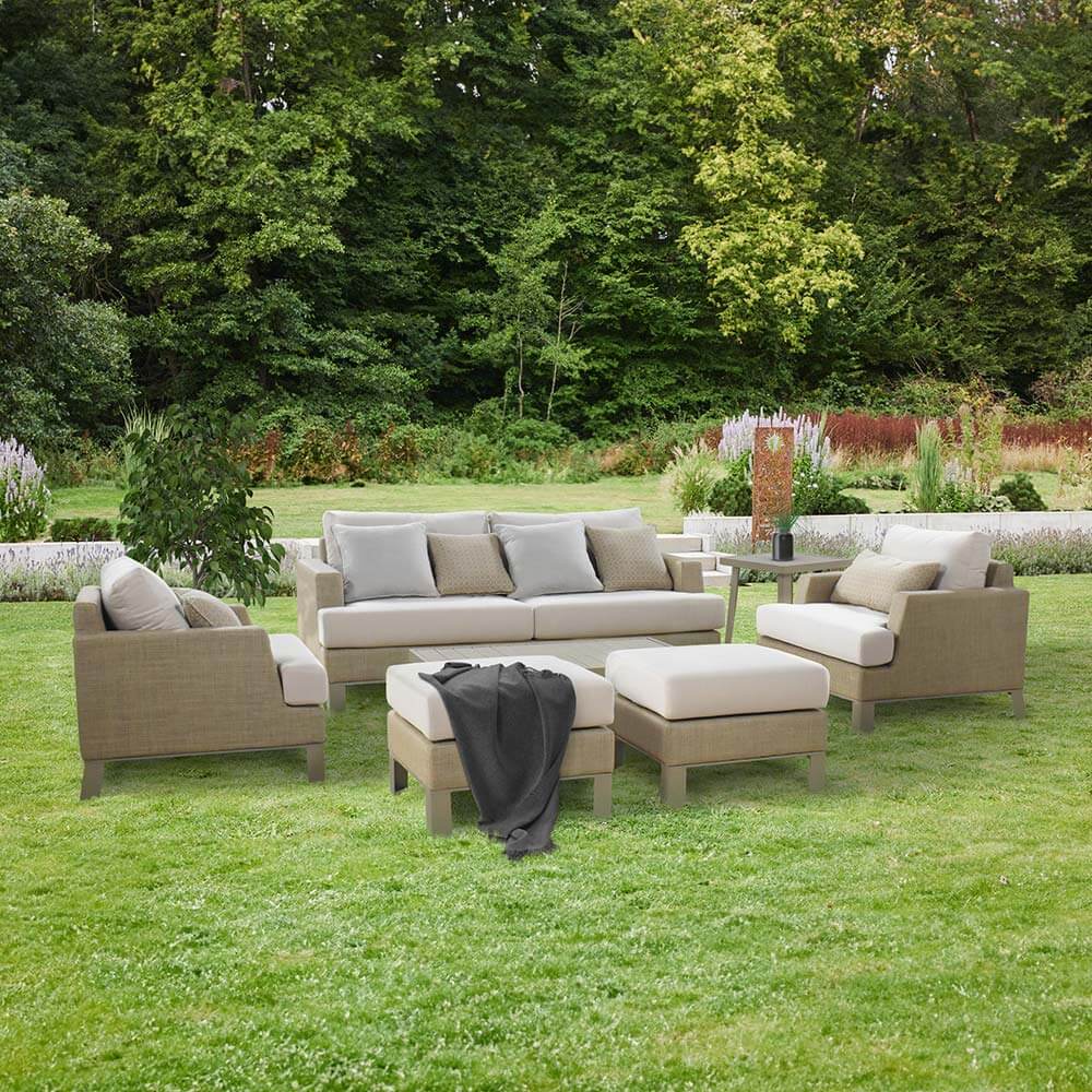 Garten-Sitzgruppe inkl. Abdeckung HAVANA – 303 x 239 cm Beige