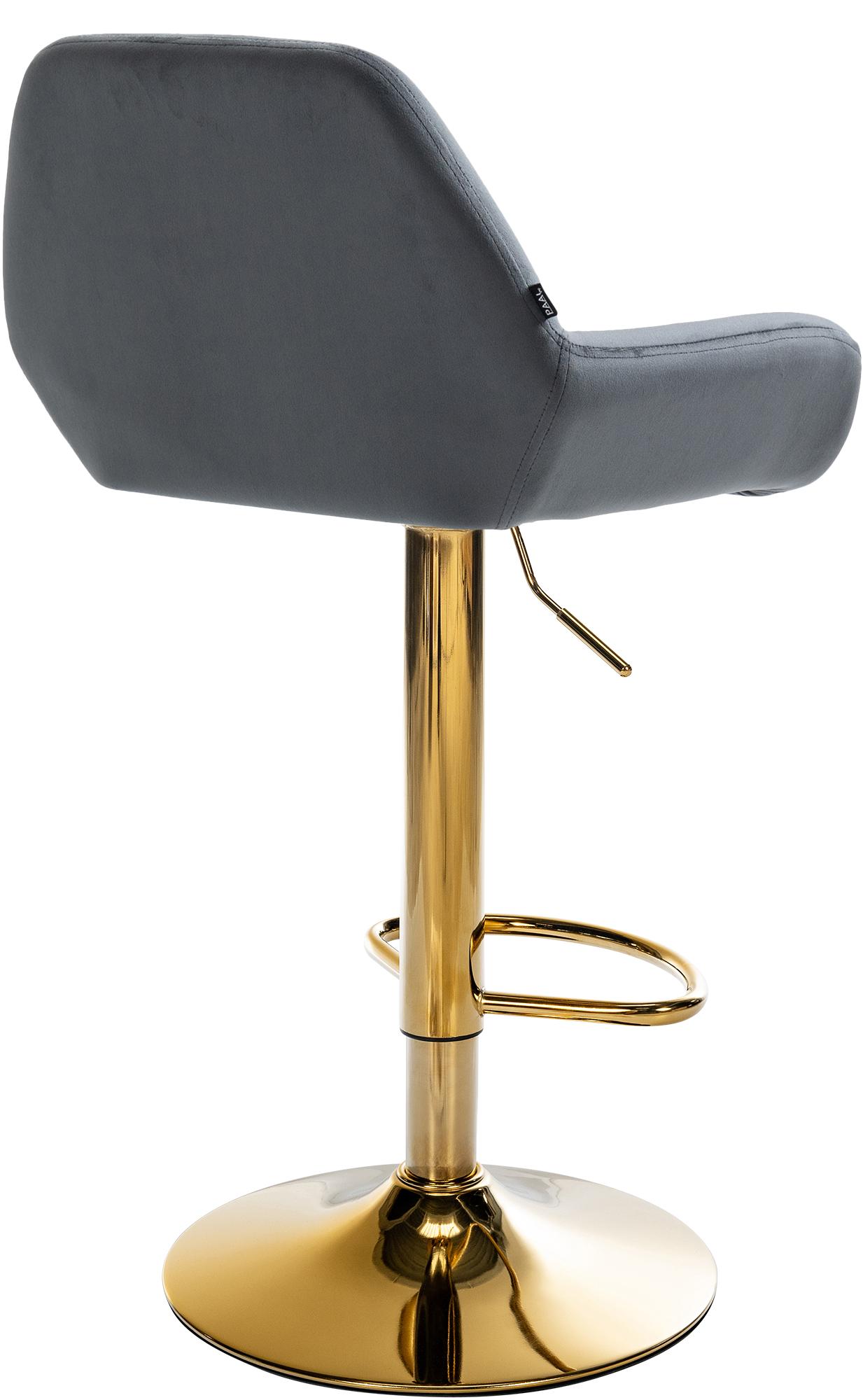 2er Set Barhocker Braga Gold Samt, dunkelgrau