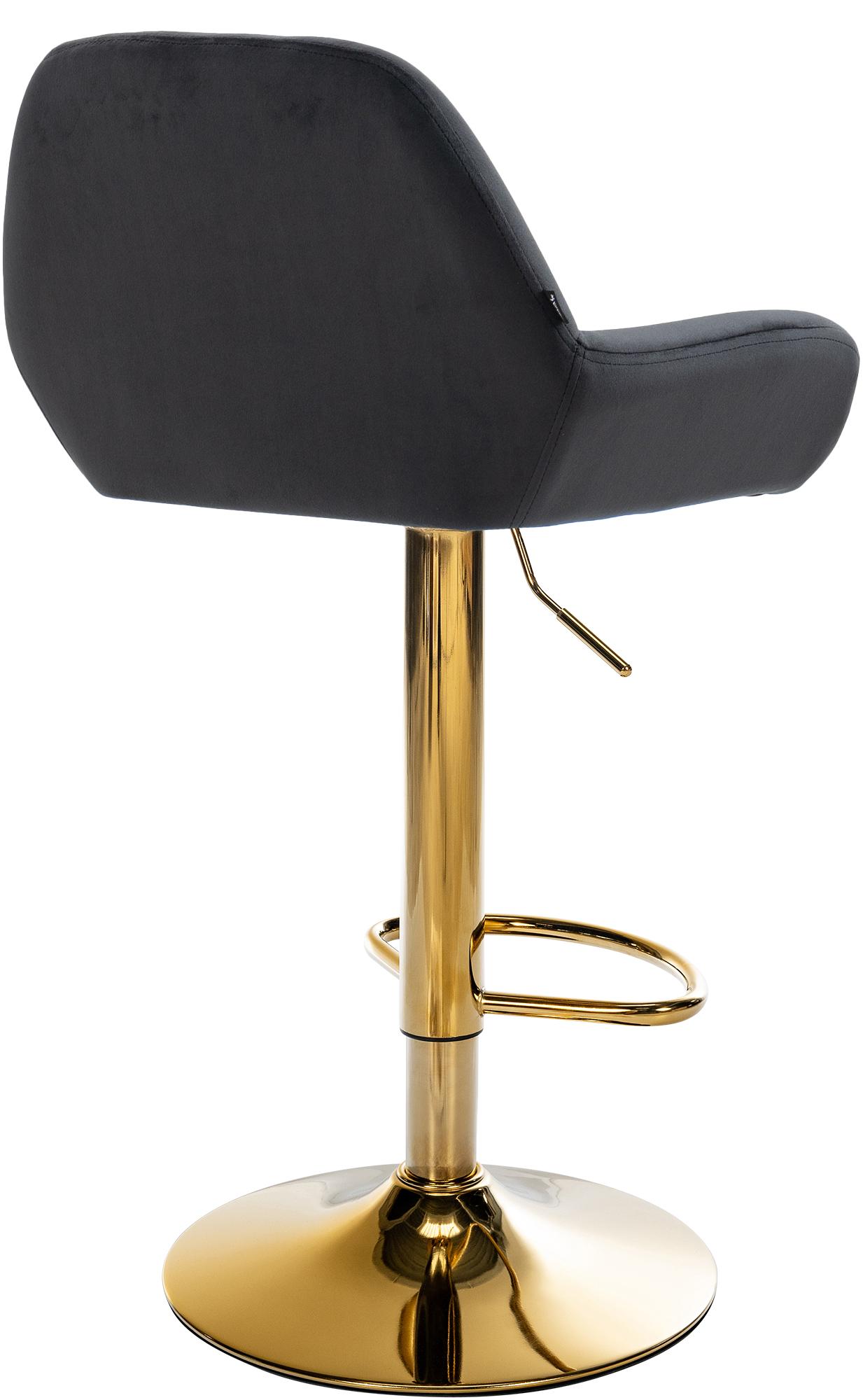2er Set Barhocker Braga Gold Samt, schwarz