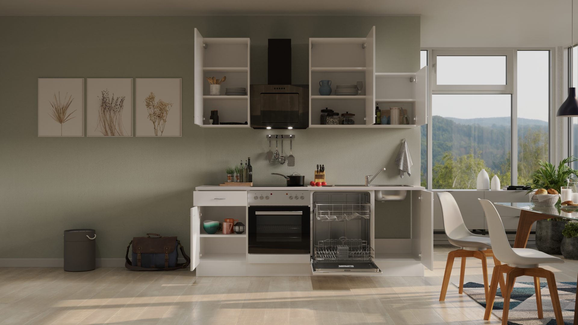 Küchenzeile WITO 220 cm mit E-Geräten