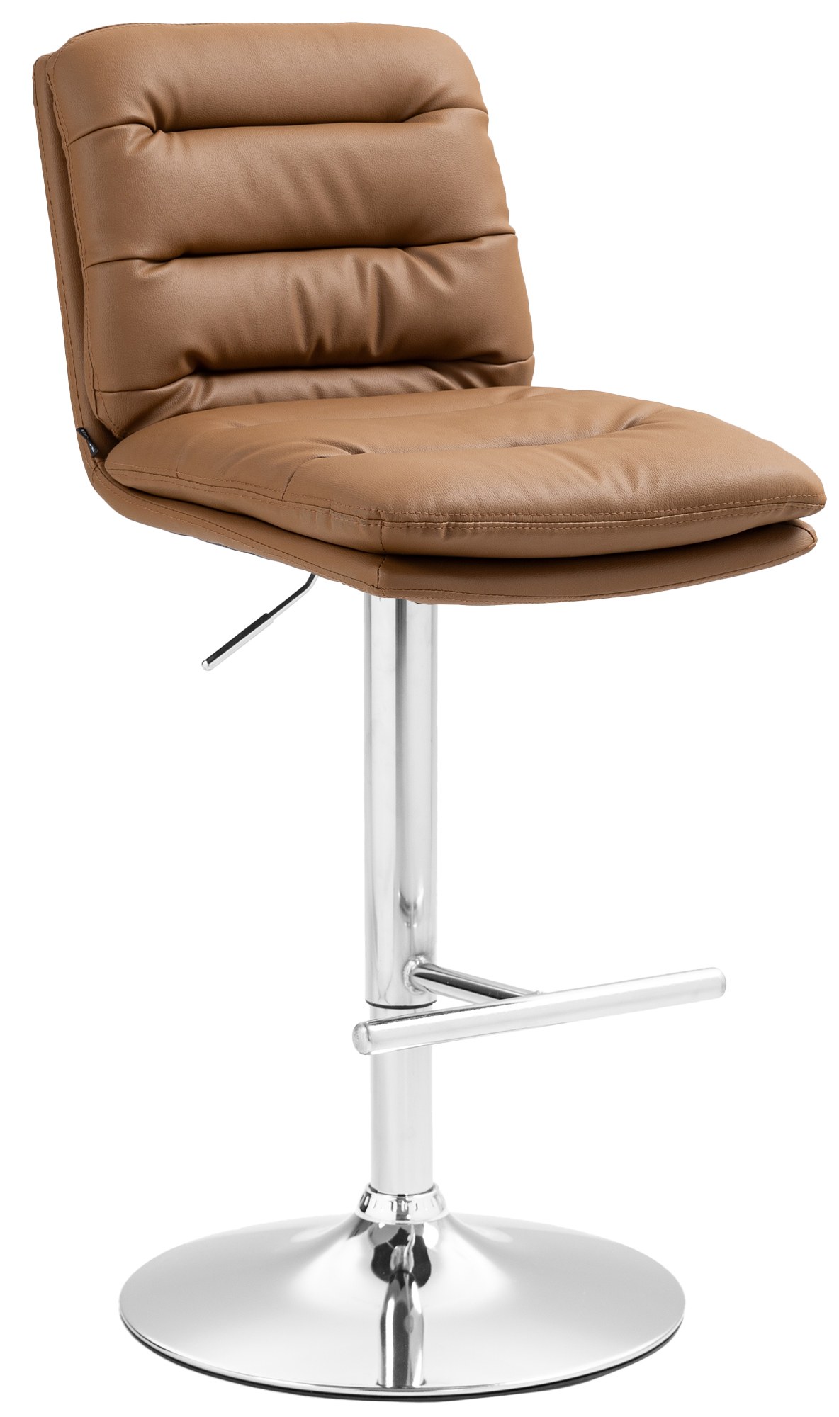 Barhocker Damar Kunstleder chrom, hellbraun