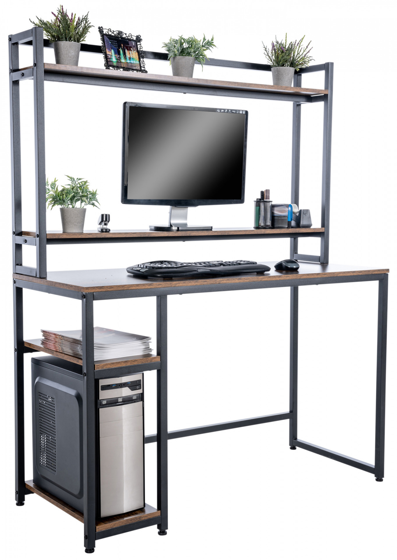 Schreibtisch Billings, schwarz/braun