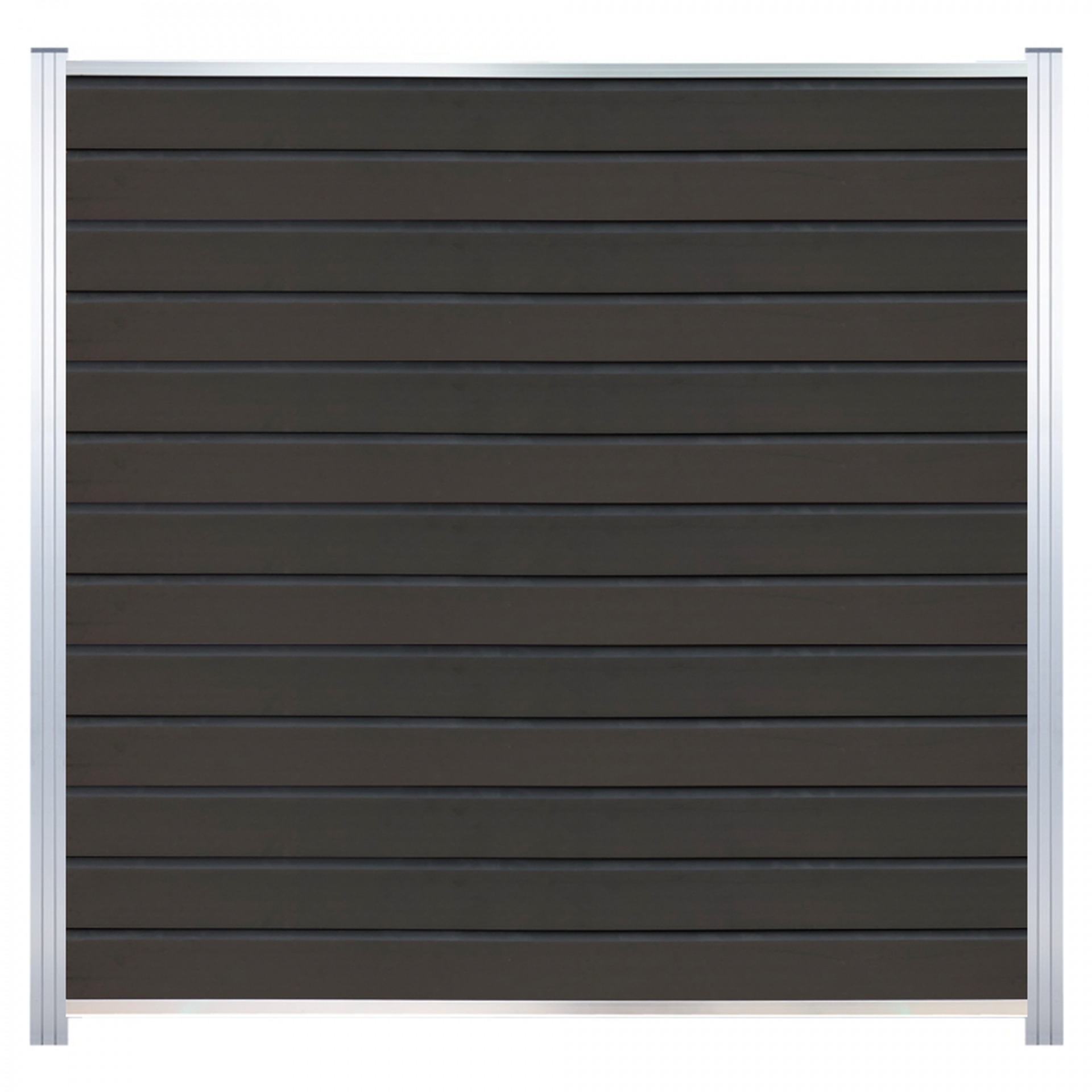 WOLLBACH-Serie, WPC-Steckzaun-Set, ca. 175 x 180 cm, ANTHRAZIT, inkl. Start & Abschluss silber