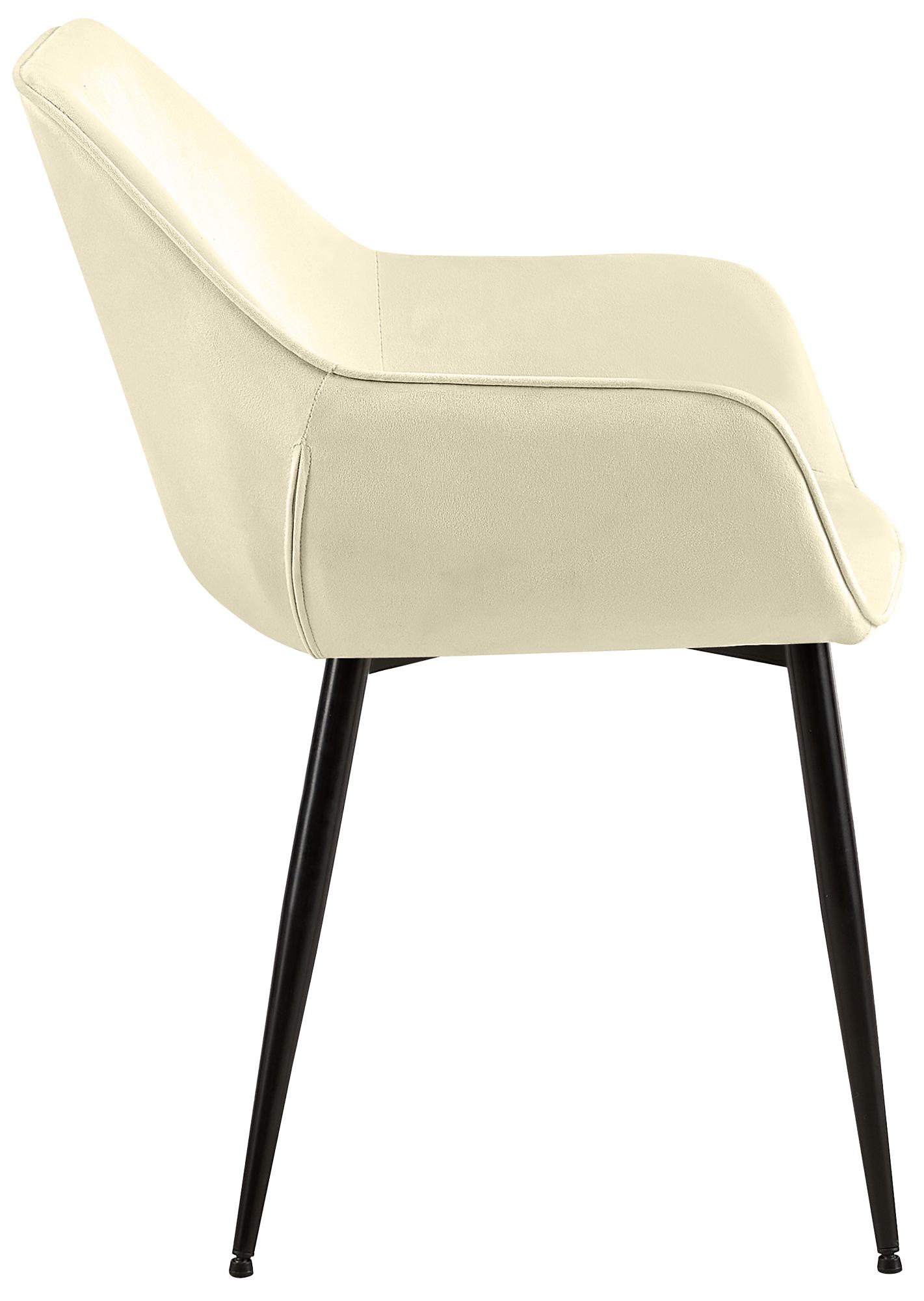 2er Set Esszimmerstuhl Luena Samt, creme