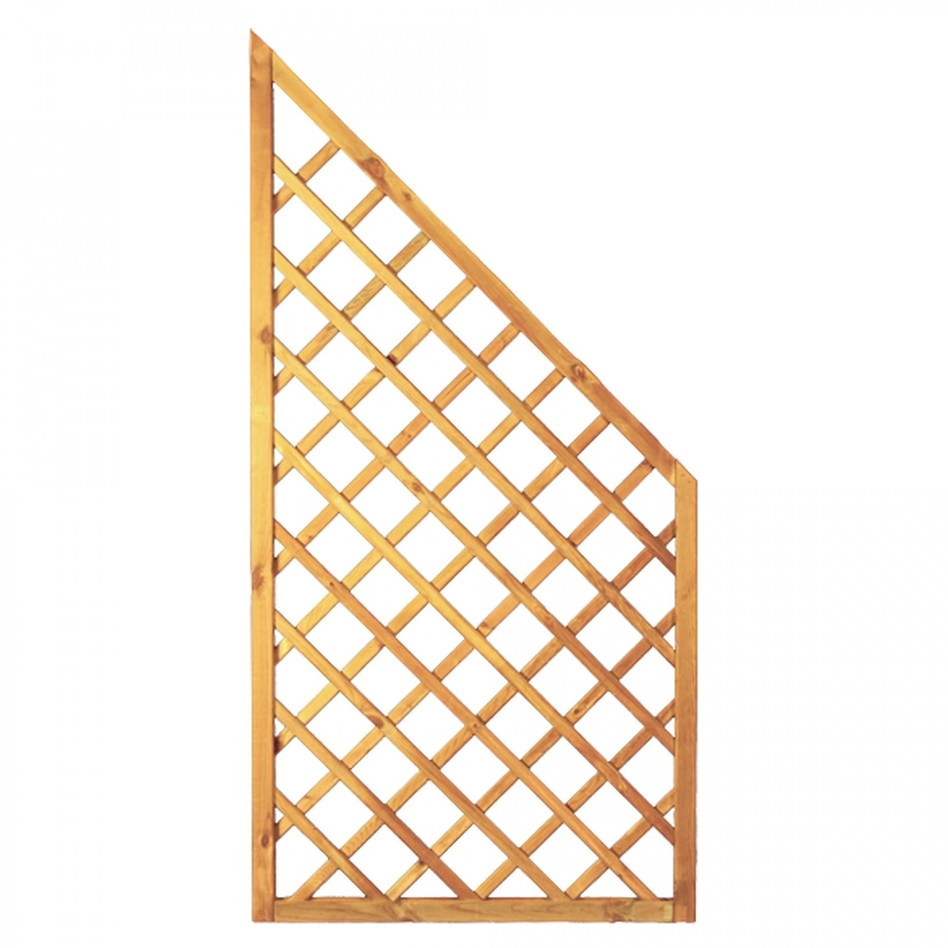 Diagonal-Rankzaun ECKE 90 x 180/90 cm, MW 10 x 10 cm, Rahmen 45/45 mm, kdi grün, Leisten 12 x 30 mm, genagelt