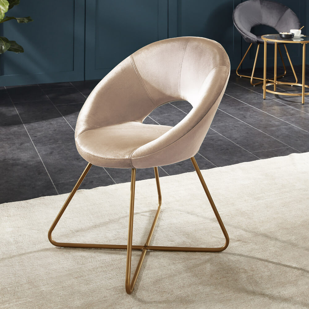 Samtstuhl SELESA - Beige