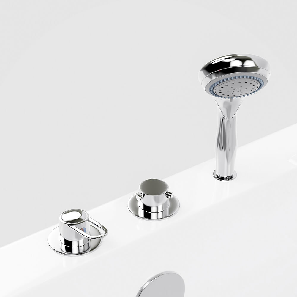 Seniorenbadewanne sitzend mit Whirlpoolfunktion VITAL L - 85 x 95 cm Rechts