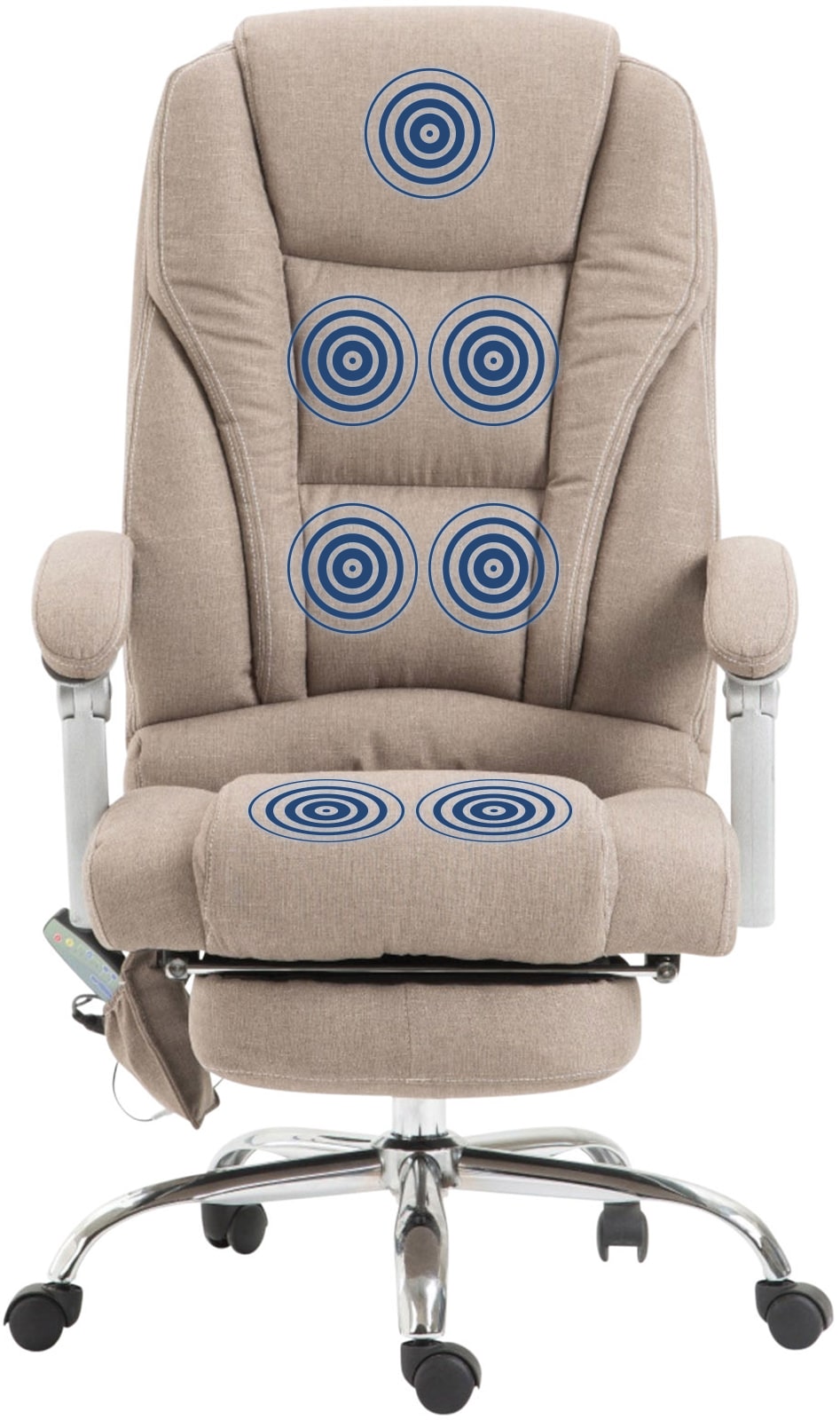 Bürostuhl Pacific Stoff mit Massagefunktion, taupe