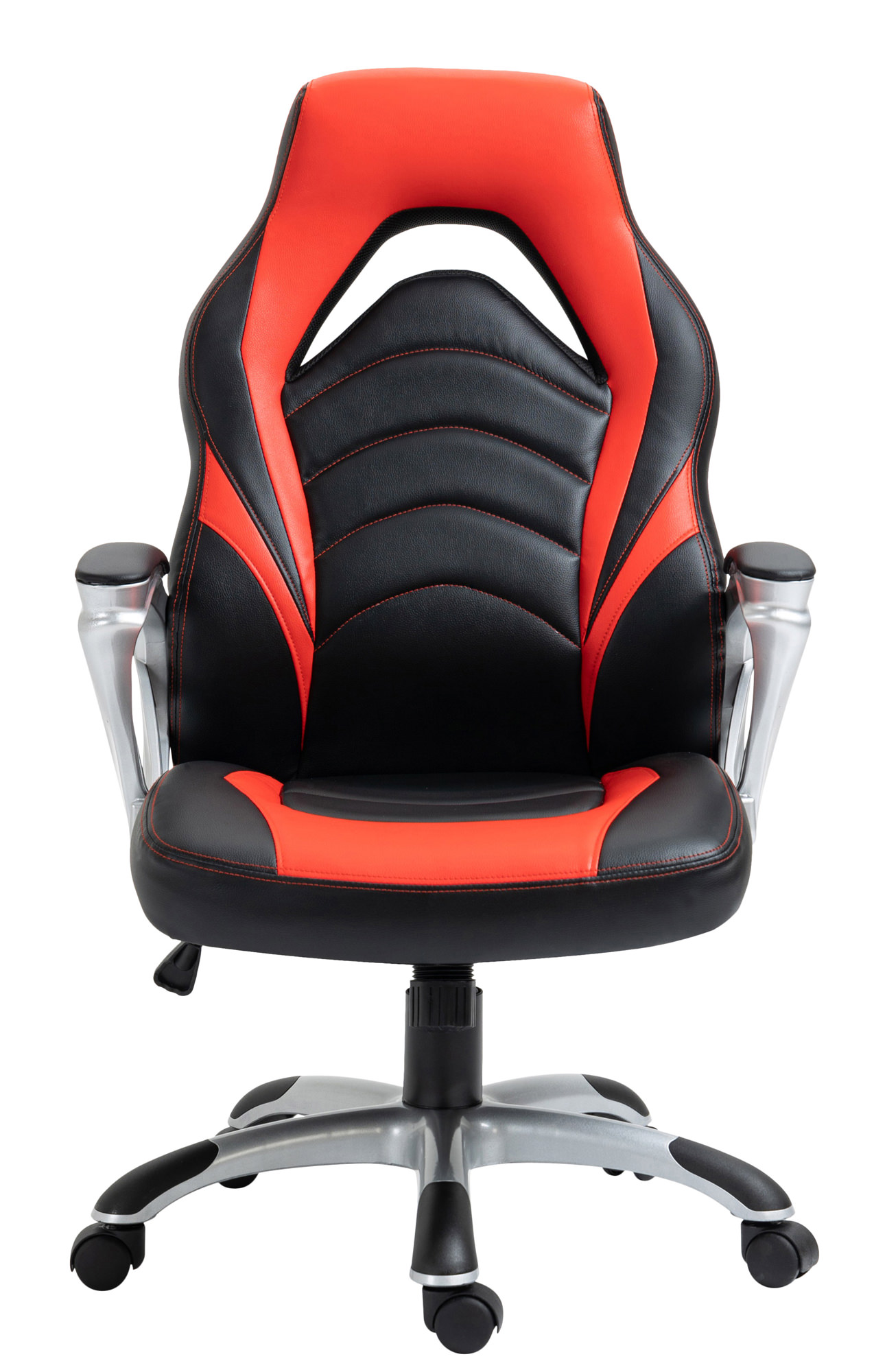Bürostuhl Foxton Kunstleder, schwarz/rot