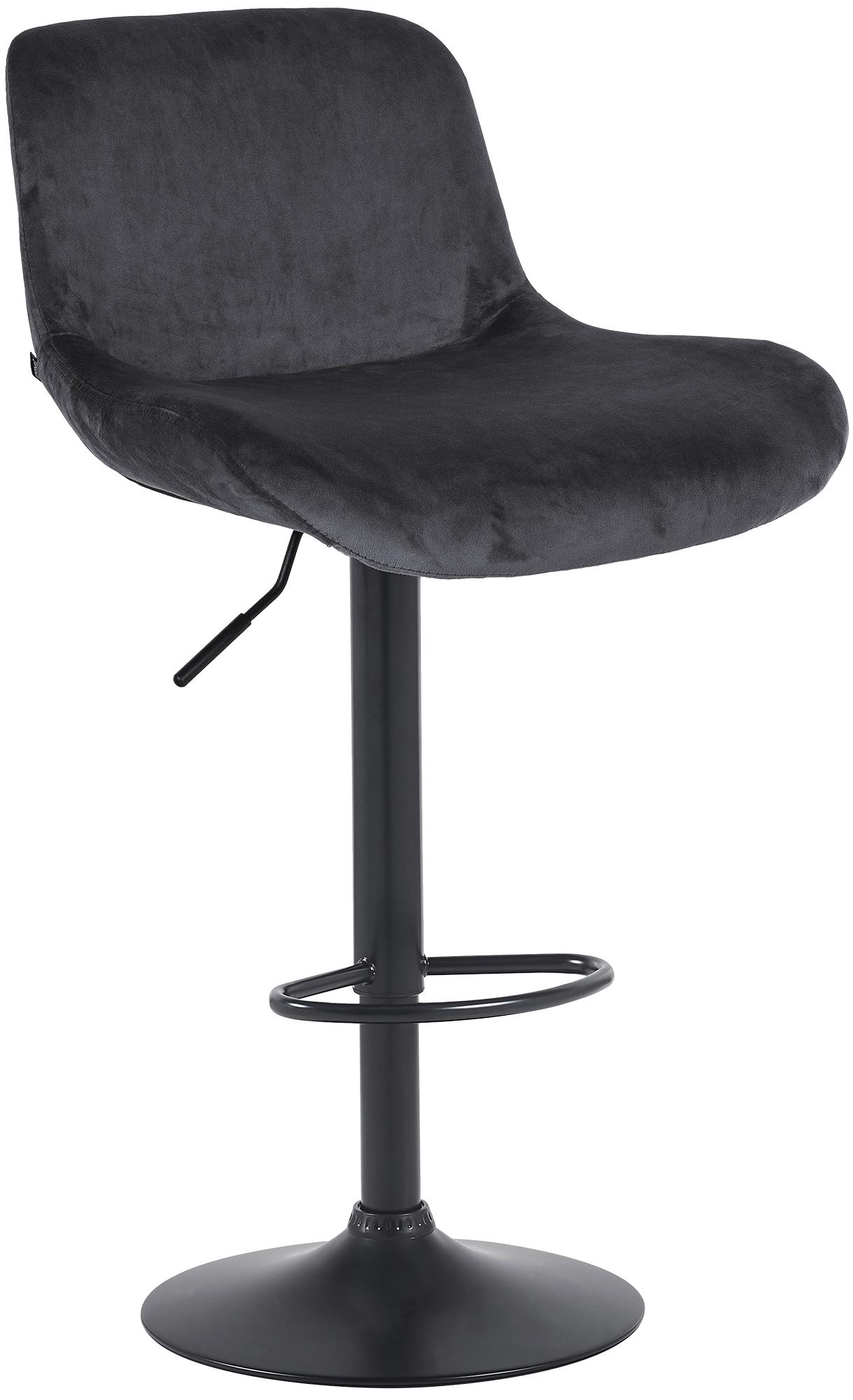Barhocker Solon Schwarz Samt, schwarz