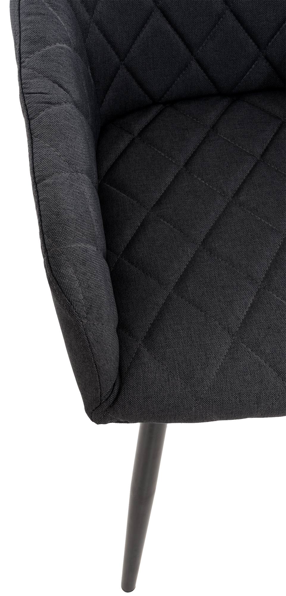 2er Set Esszimmerstuhl Shila Stoff, schwarz