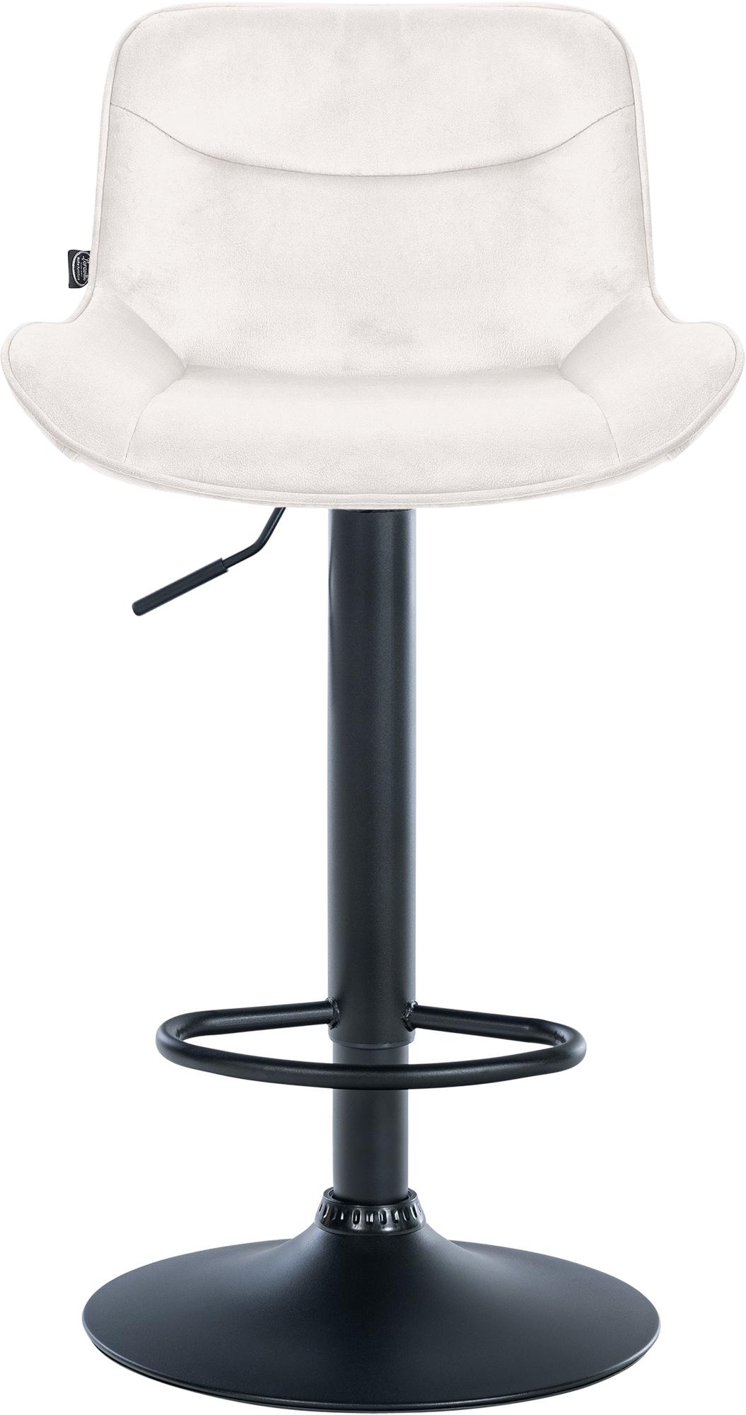2er Set Barhocker Vonore Samt schwarz, creme