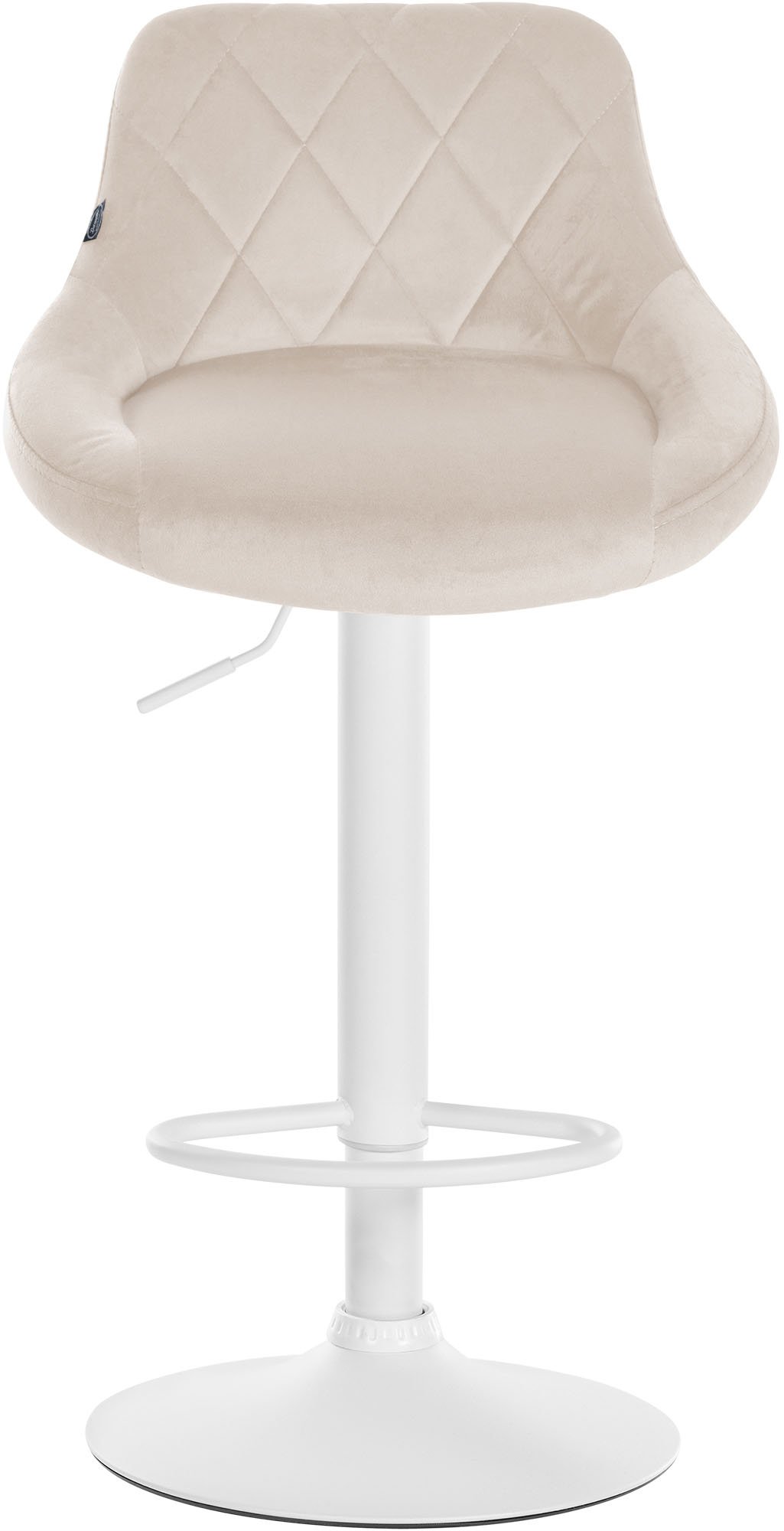 2er Set Barhocker Lazio Samt weiß, creme