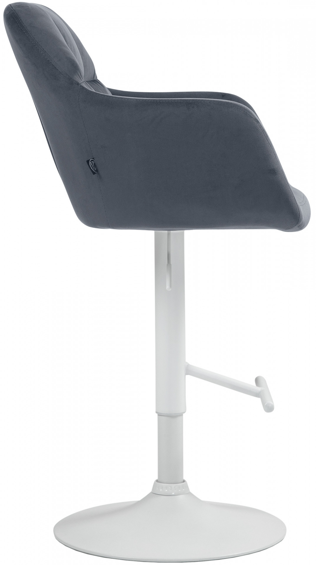Barhocker Natoma Samt weiß, dunkelgrau