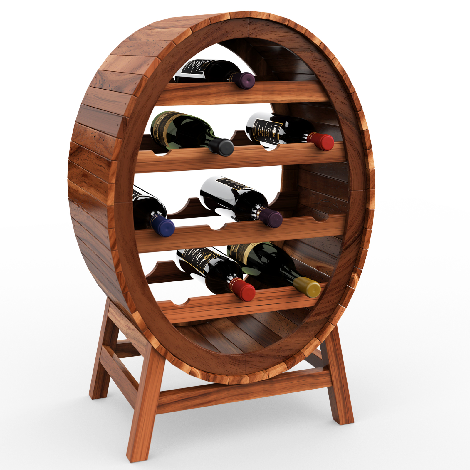 Weinregal 12 Flaschen Weinfass Design